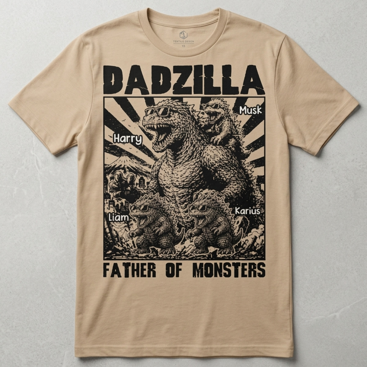 Personalize Dadzilla Father of Monsters Shirt, Father&rsquo;s Day Custom Name Shirt