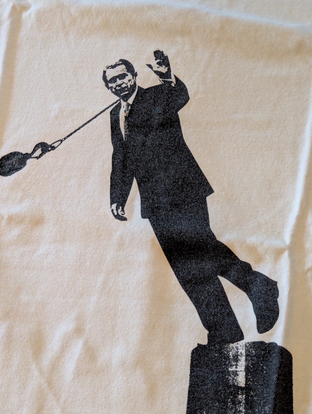 George W. Bush T-Shirt by Akomplice Large White Iraq War Saddam Iran War