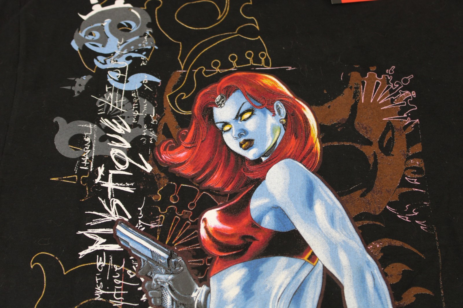 Vintage Y2K Mad Engine Marvel X-Men Mystique Black T-Shirt 2XL XXL NWT