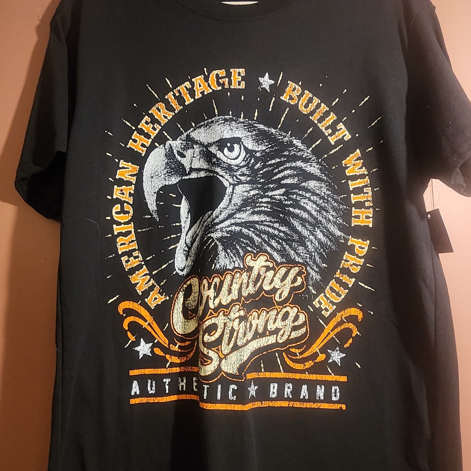 Brisco Brands Men&rsquo;s Sz Med T-shirt Country Strong Graphic T-shirt Country Strong