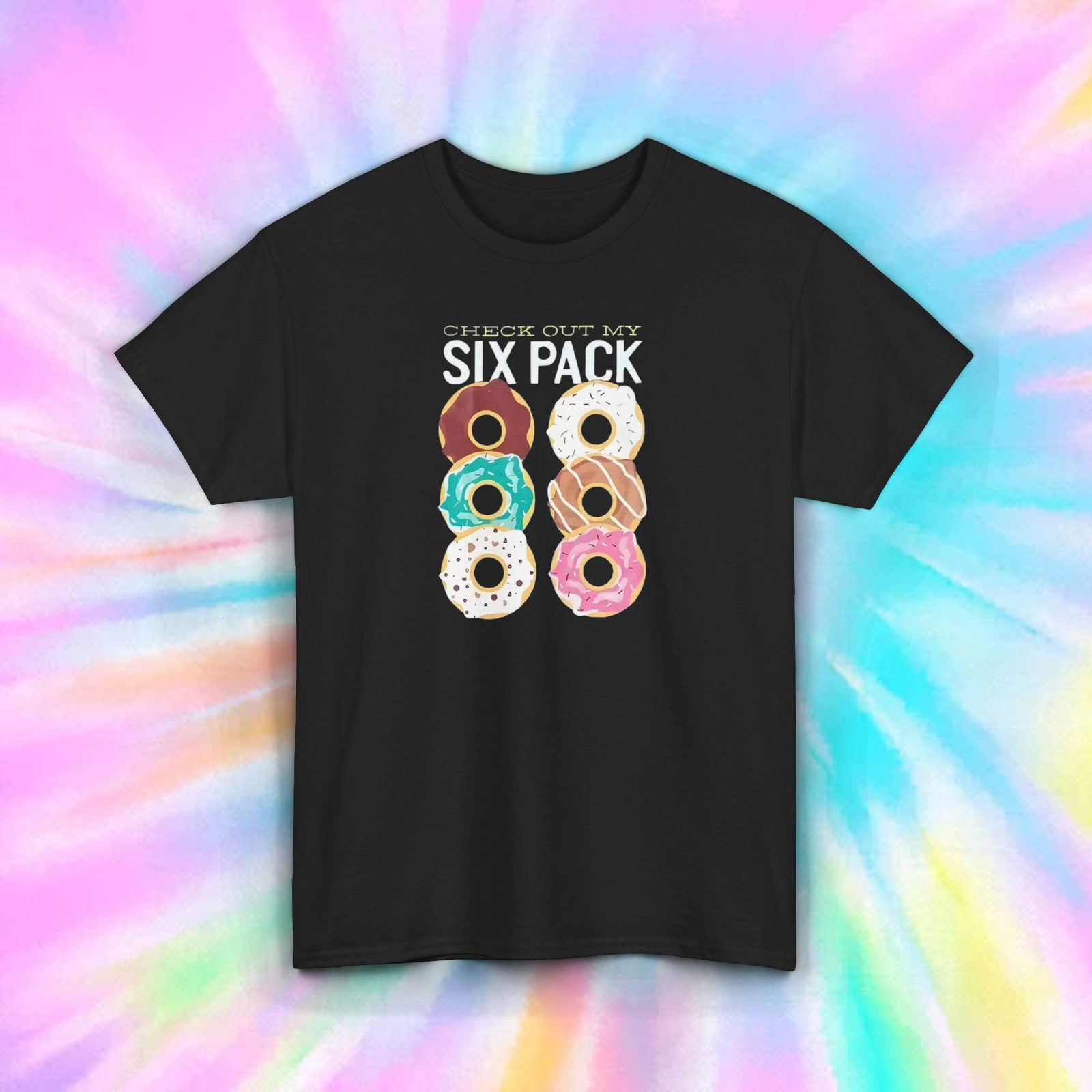 Check Out My Six Pack Donut Lover T-Shirt Funny Foodie Graphic Tee Gift S-5XL