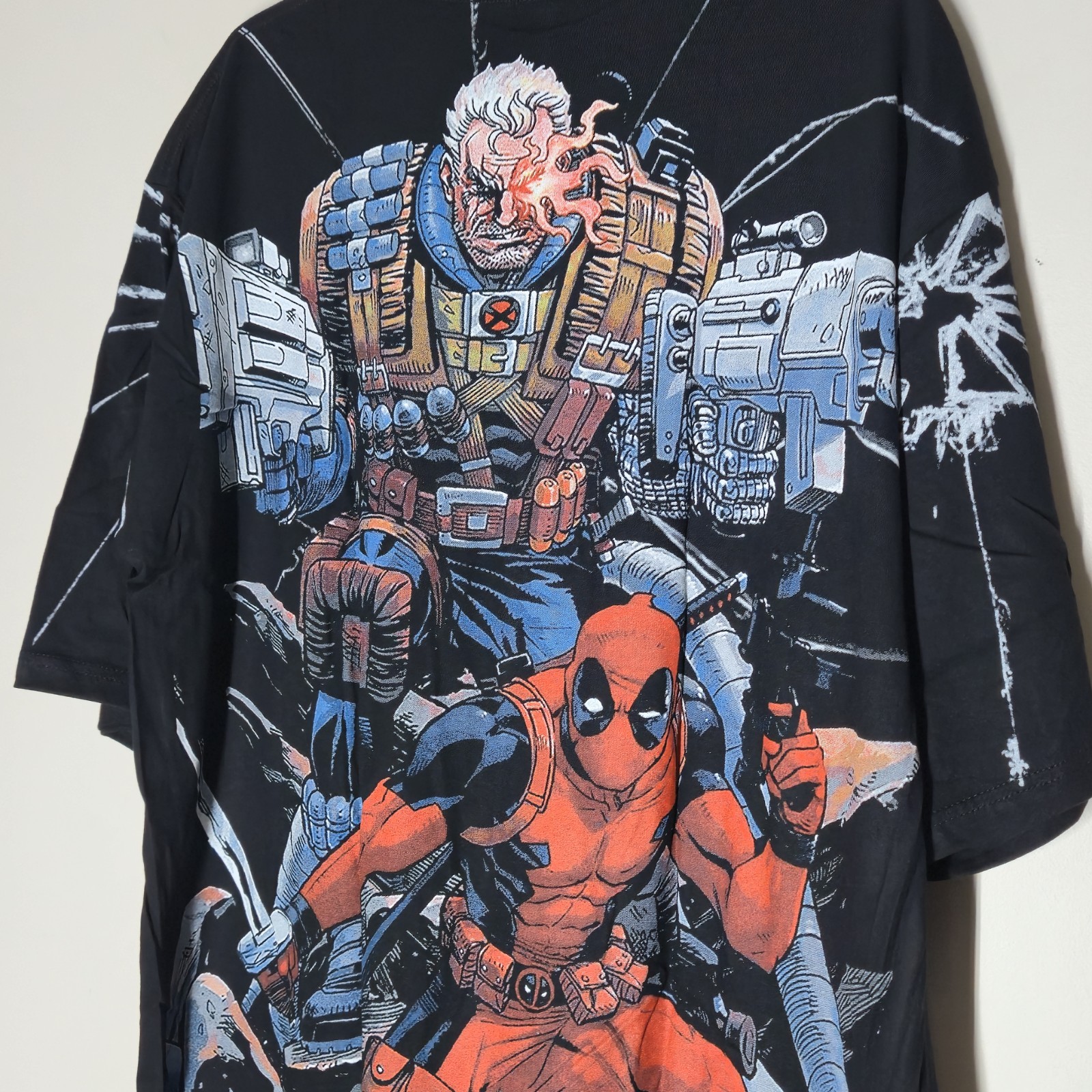 Marvel Deadpool And Cable AOP Modern Reprint T-shirt Size XXL Crown Tag