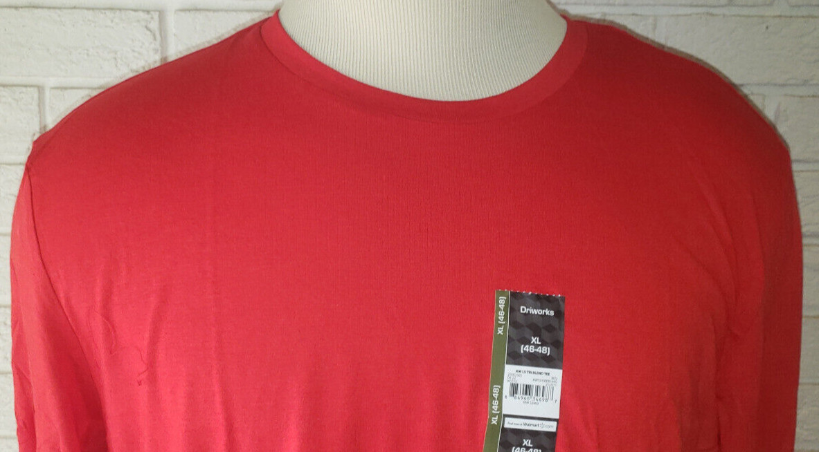 Men&rsquo;s Athletic Works Red Long Sleeve Crew Driworks Crew T-Shirt Top