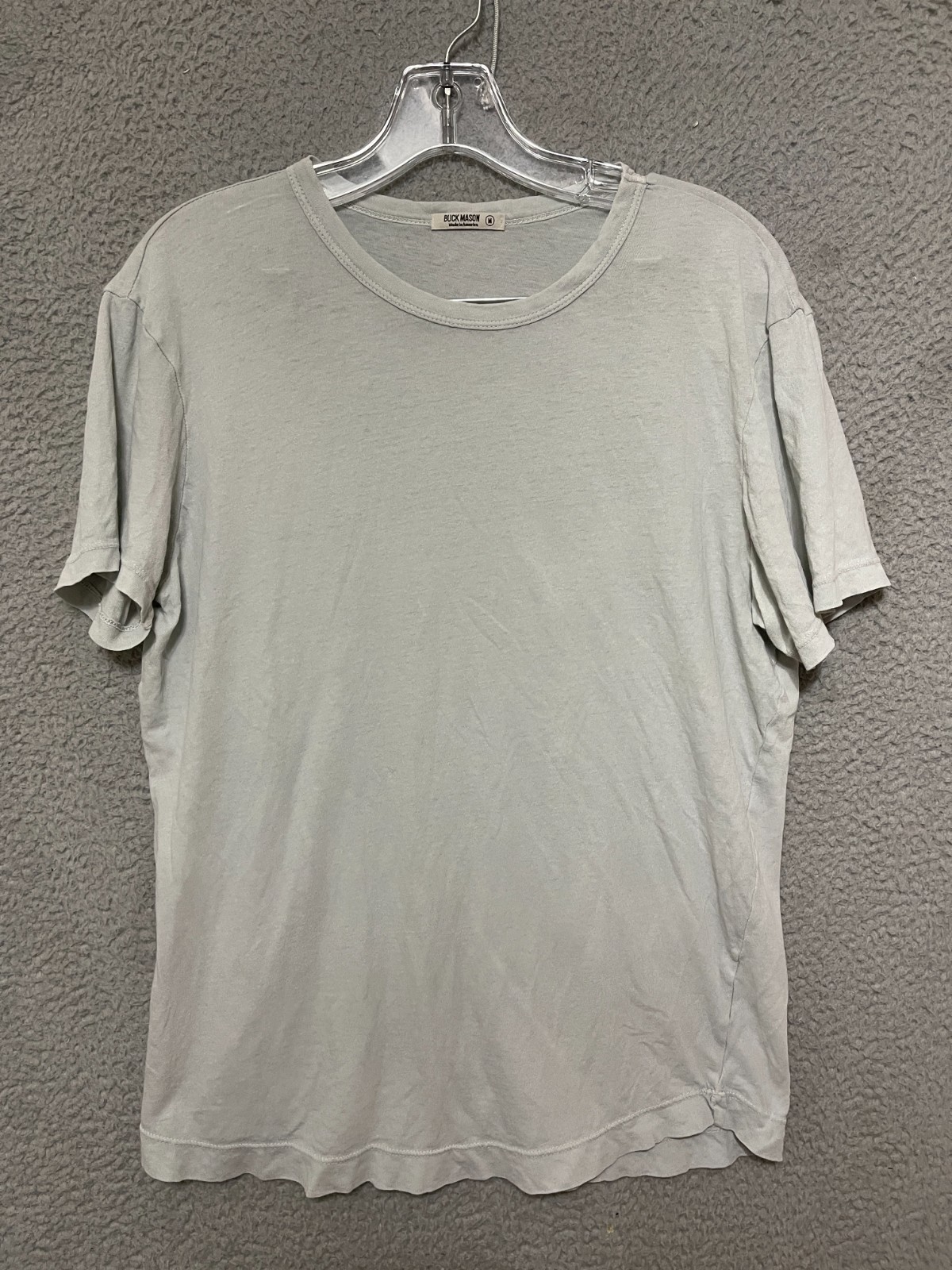 Buck Mason Shirt Mens Size Medium Blue Crew Neck Short Sleeve Adult Cotton