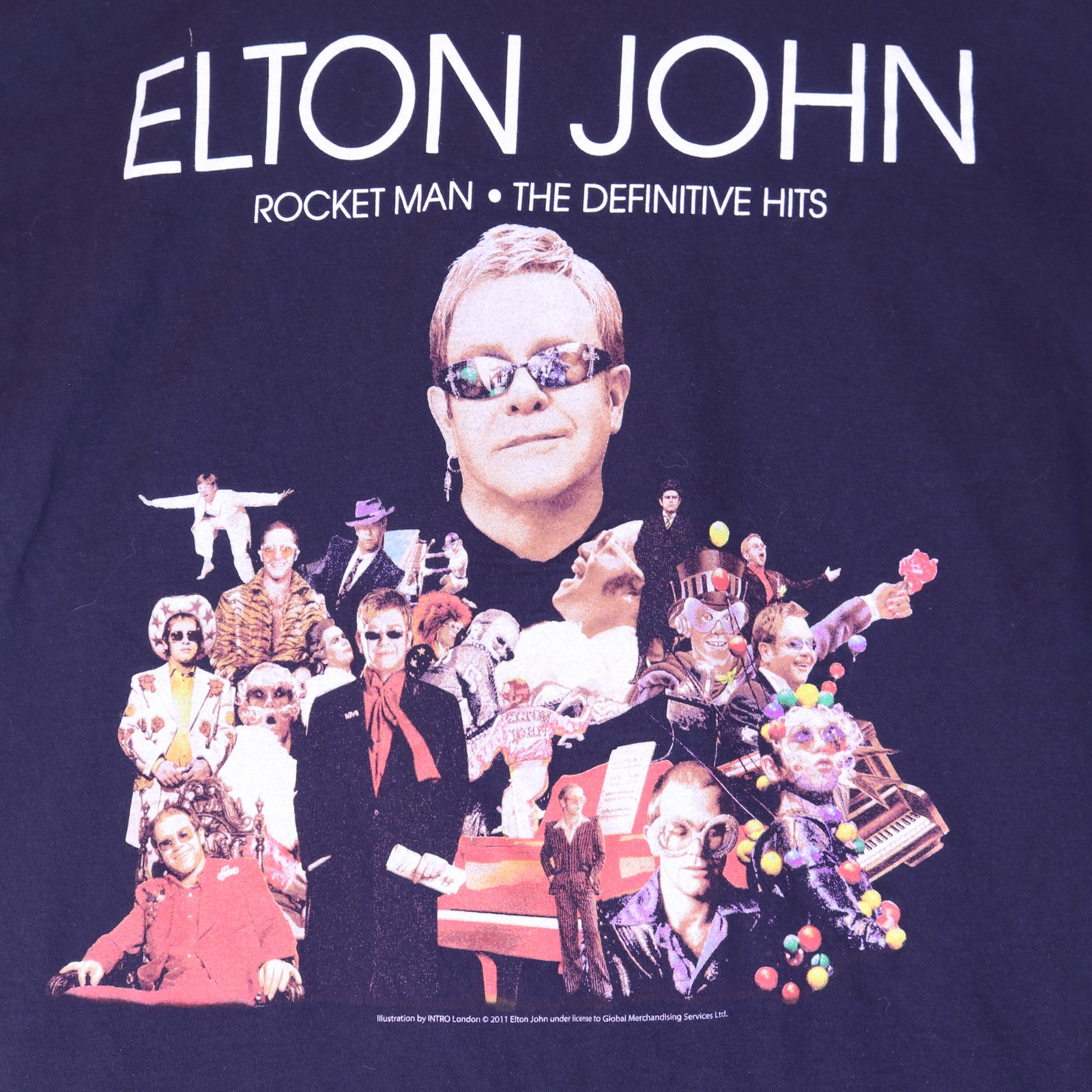 Elton John Rocket Man Definitive Hits 2011 Tour T-Shirt XL