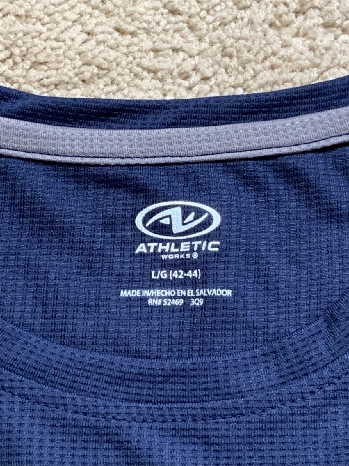 NEW AW DriWorks RED WHITE & BOOZY Performance T Shirt Tee NAVY BLUE LARGE MS $40