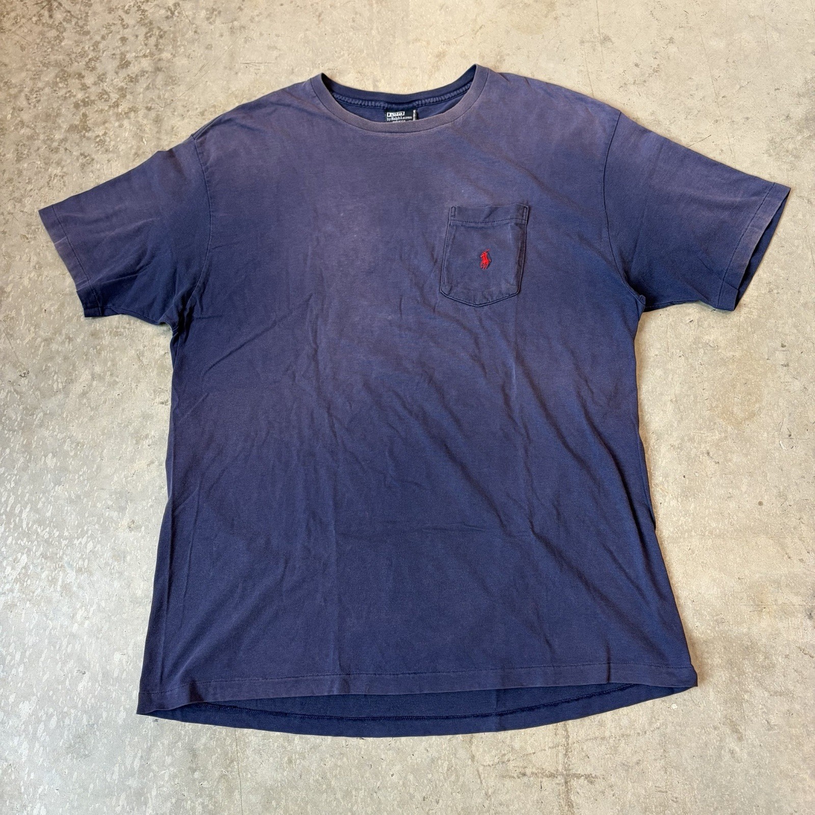 Vintage 90s Polo Ralph Lauren Pocket T Shirt Sun Faded USA Single Stitch Large