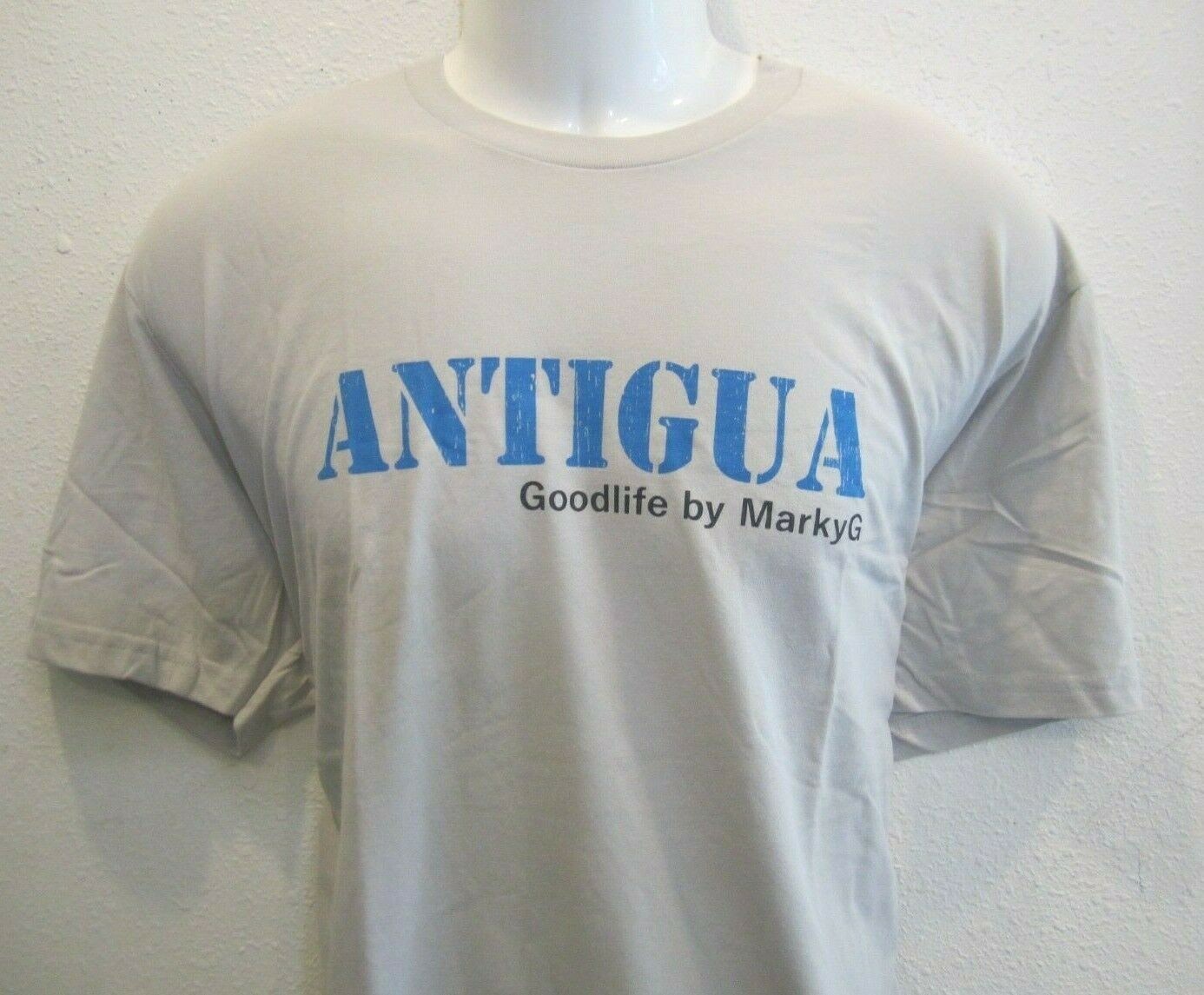 Marky G Men&rsquo;s Antigua Graphic Short Sleeve Crew-Neck T-Shirt Gray Size XL