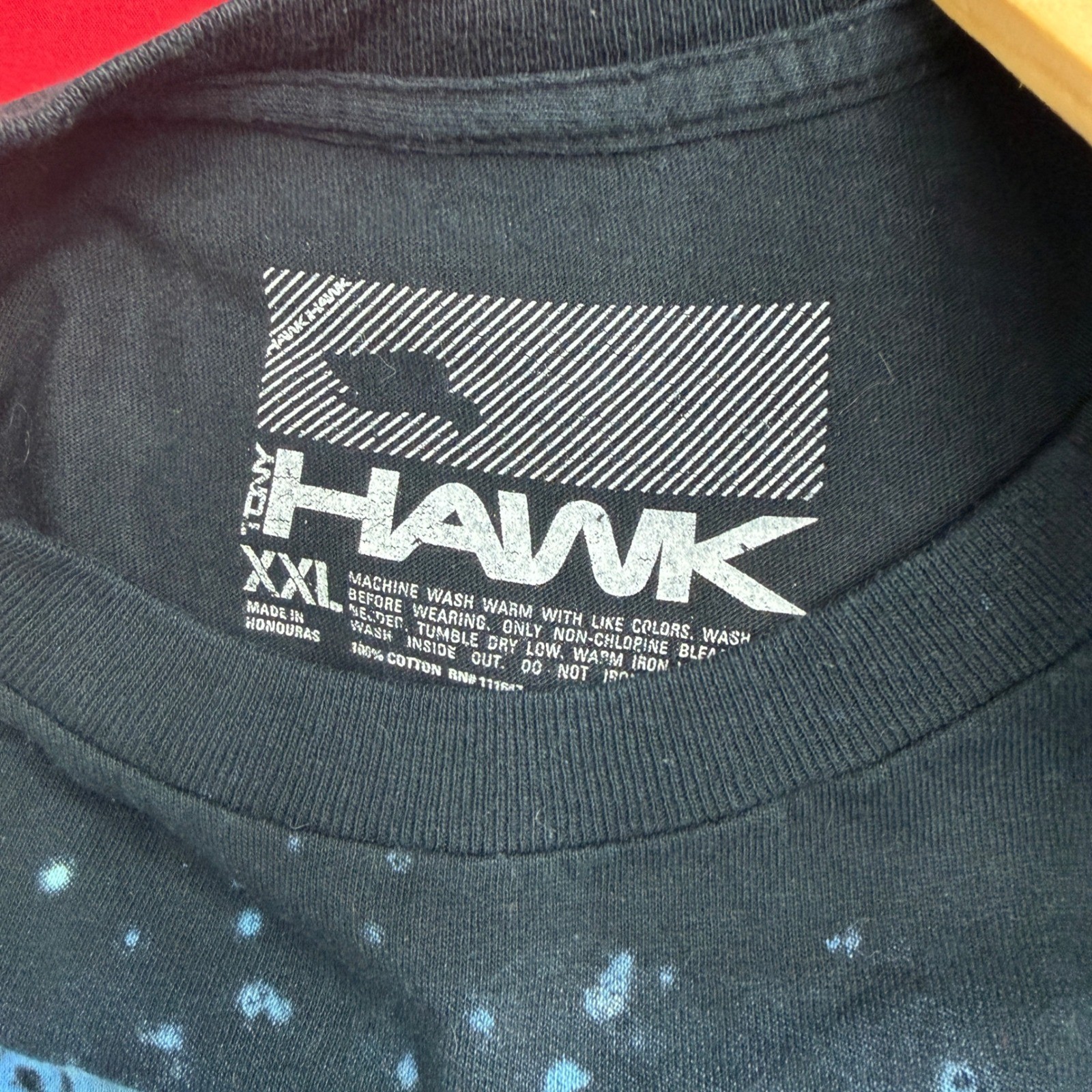 Tony Hawk Mens XXL Graphic T-Shirt Blue Forest Night Sky Birds Nature Print