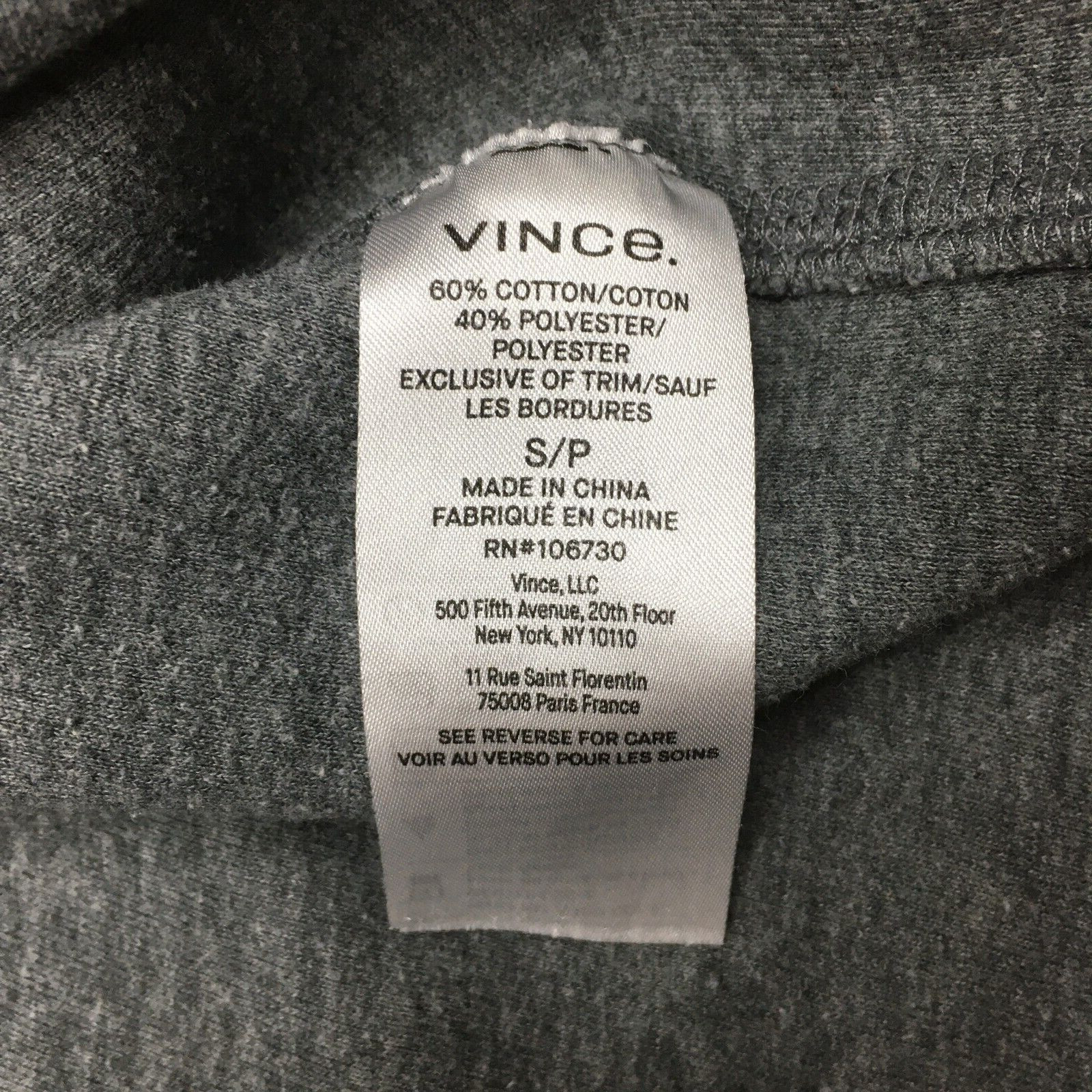 VINCE Marled Blue/Gray&rsquo;ish White Long Sleeve Ribbed Shirt Mens sz Small/XS