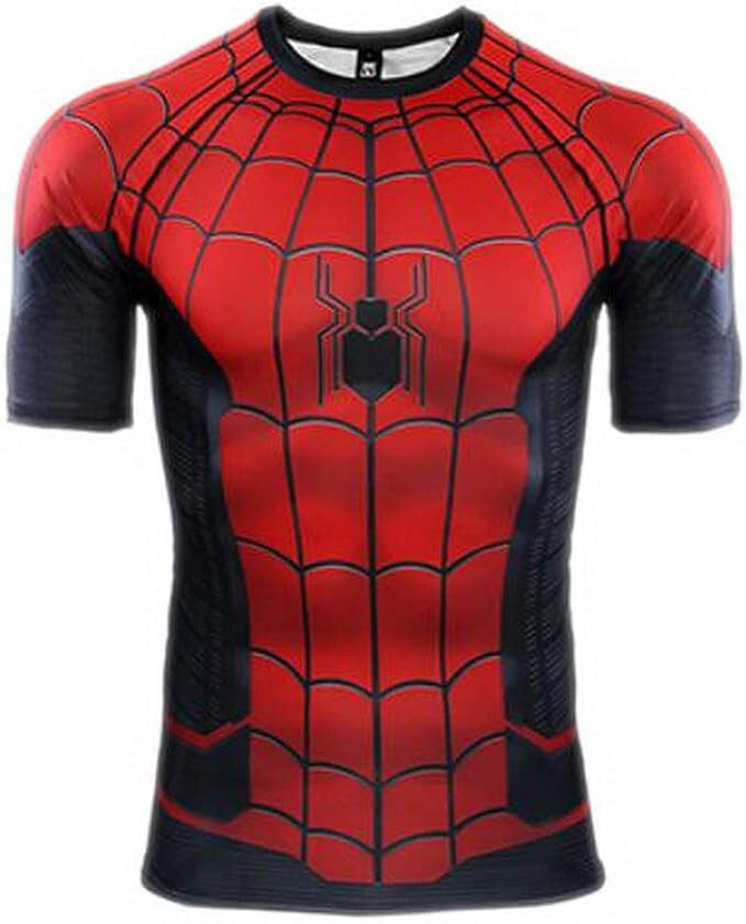 Men&rsquo;s T-shirts Spider Superhero Compression Tights Short Sleeve Tops Tee Gym