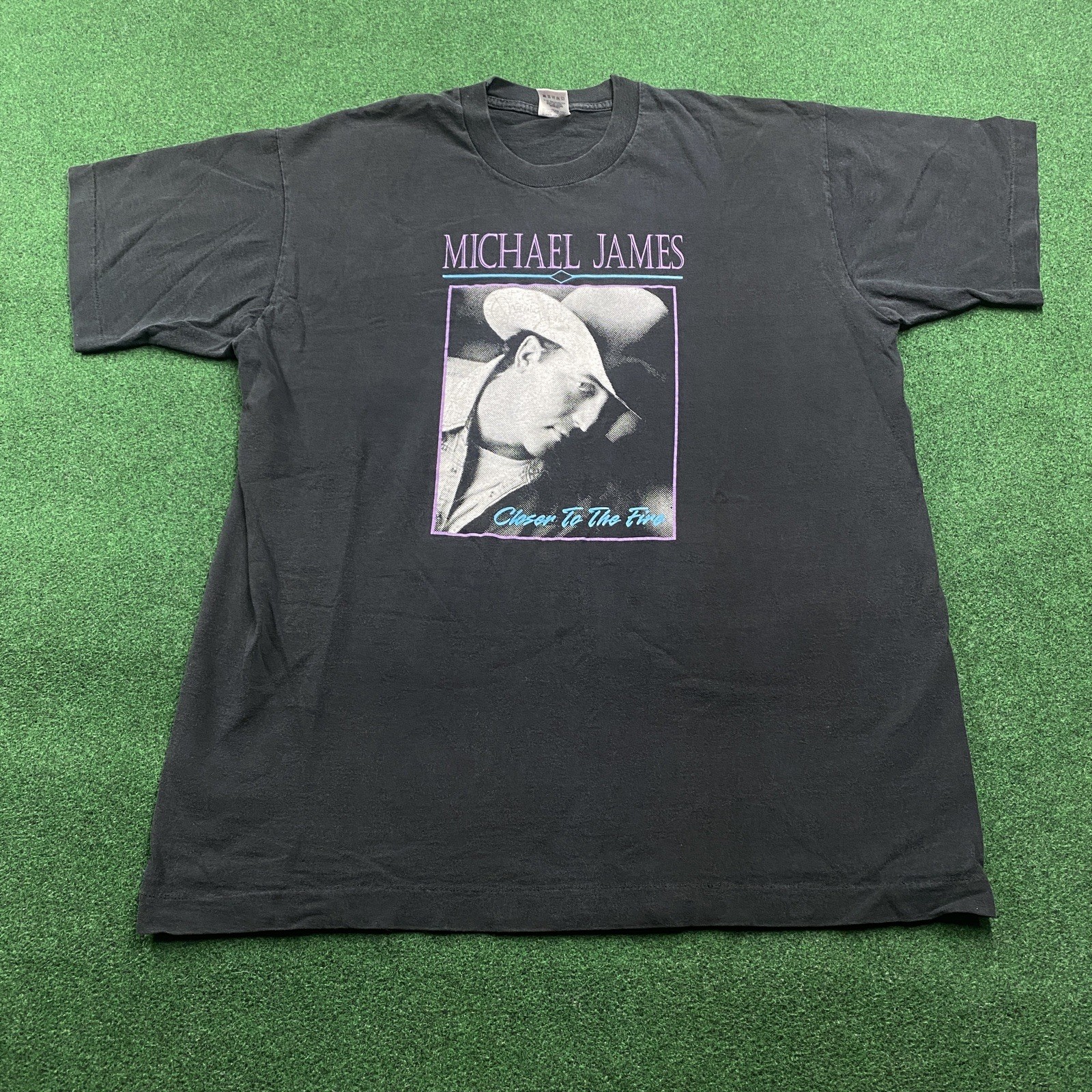 Vintage Michael James Shirt Mens XL Black 90S Country Closer To The Fire Tee USA