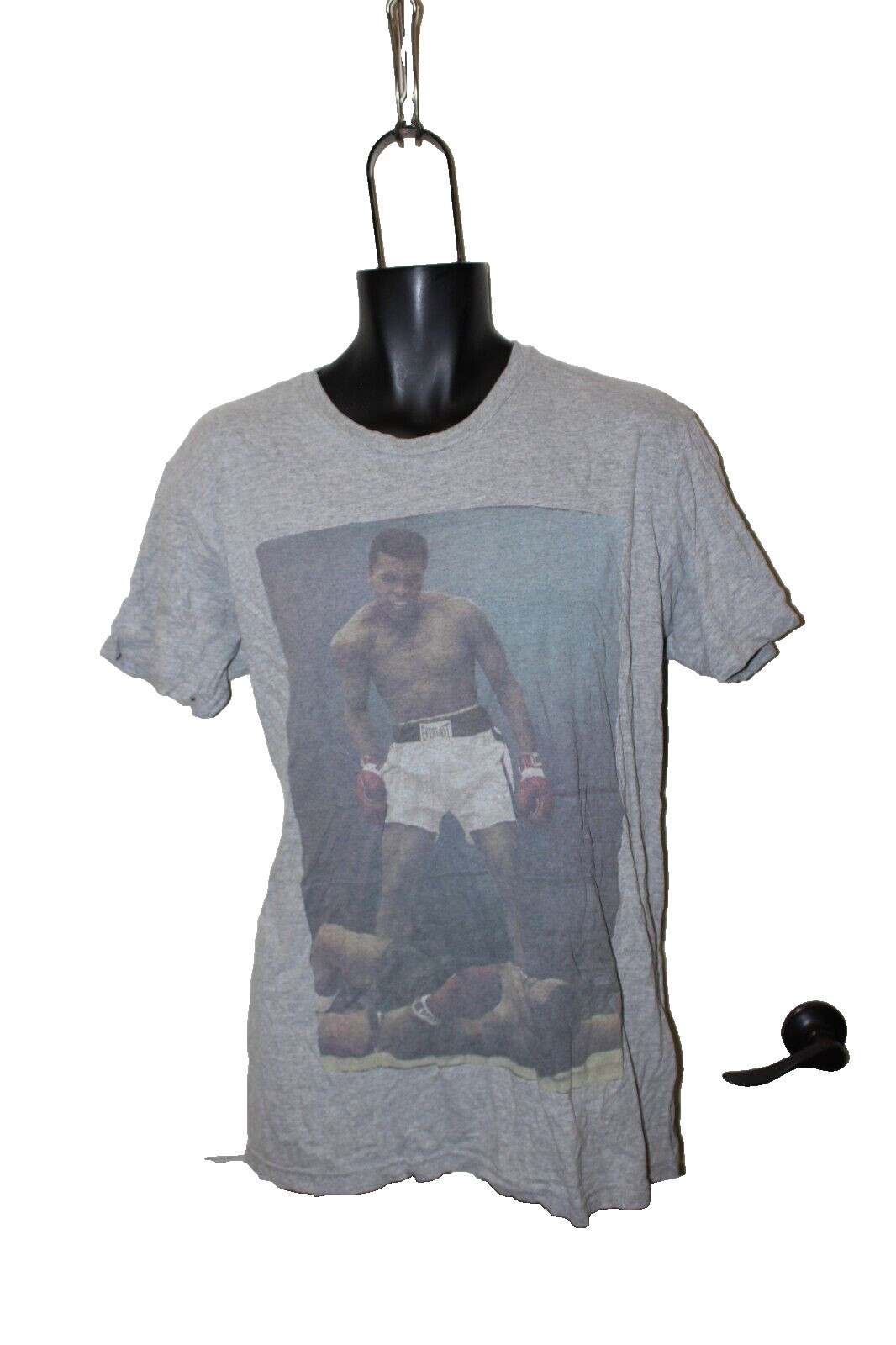 Muhammad Ali Mens Short Sleeve Graphic Tee T Shirt Size LARGE Gray Boxing Boxer