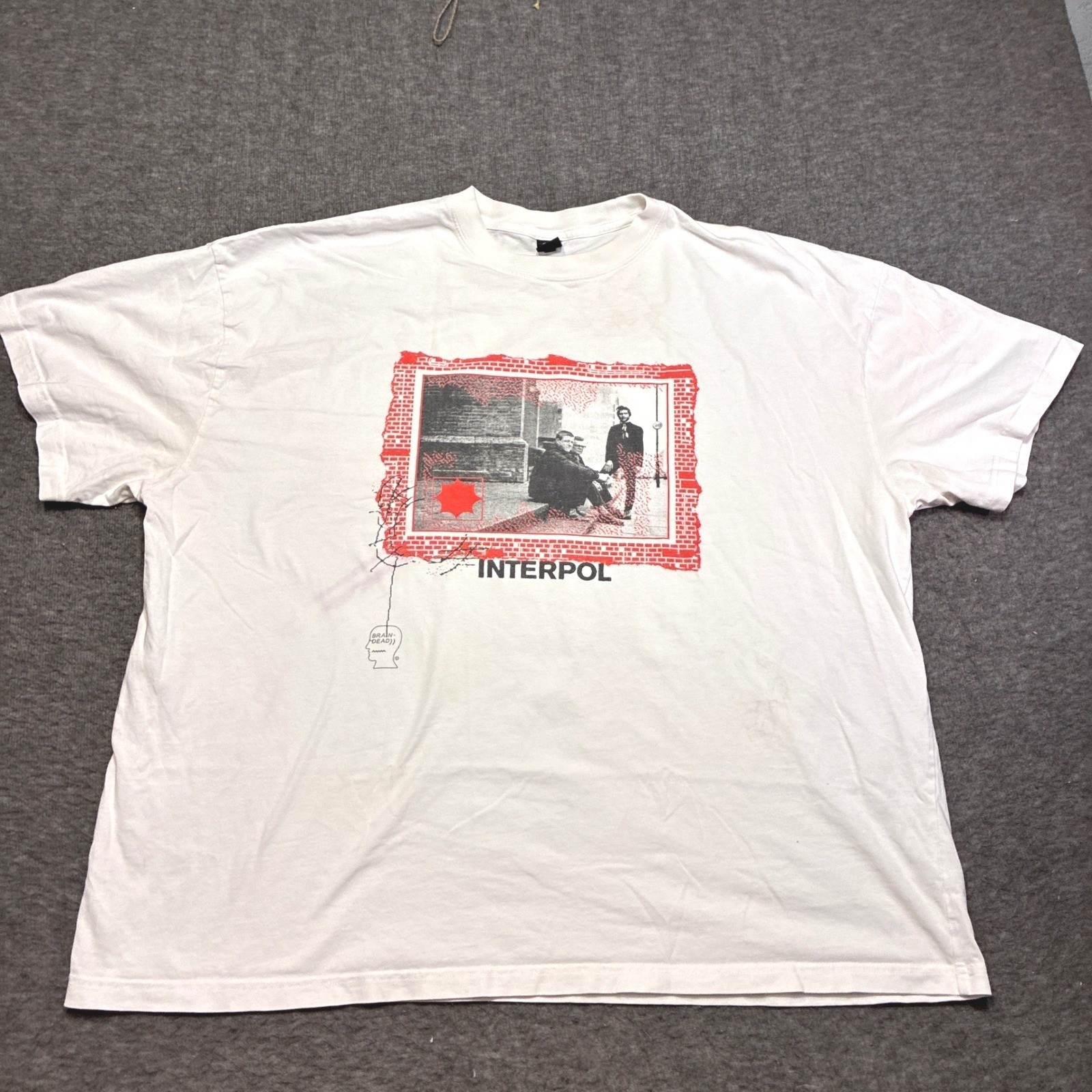 Brain Dead Interpol Band Tee Mens XXL White Graphic Print Atiba Jefferson 2022