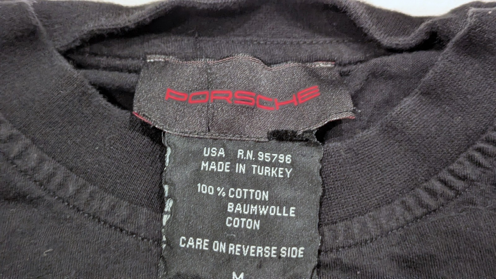 Vintage 90&rsquo;s PORSCHE Logo T-Shirt Size M – Official Porsche Tags – RARE!