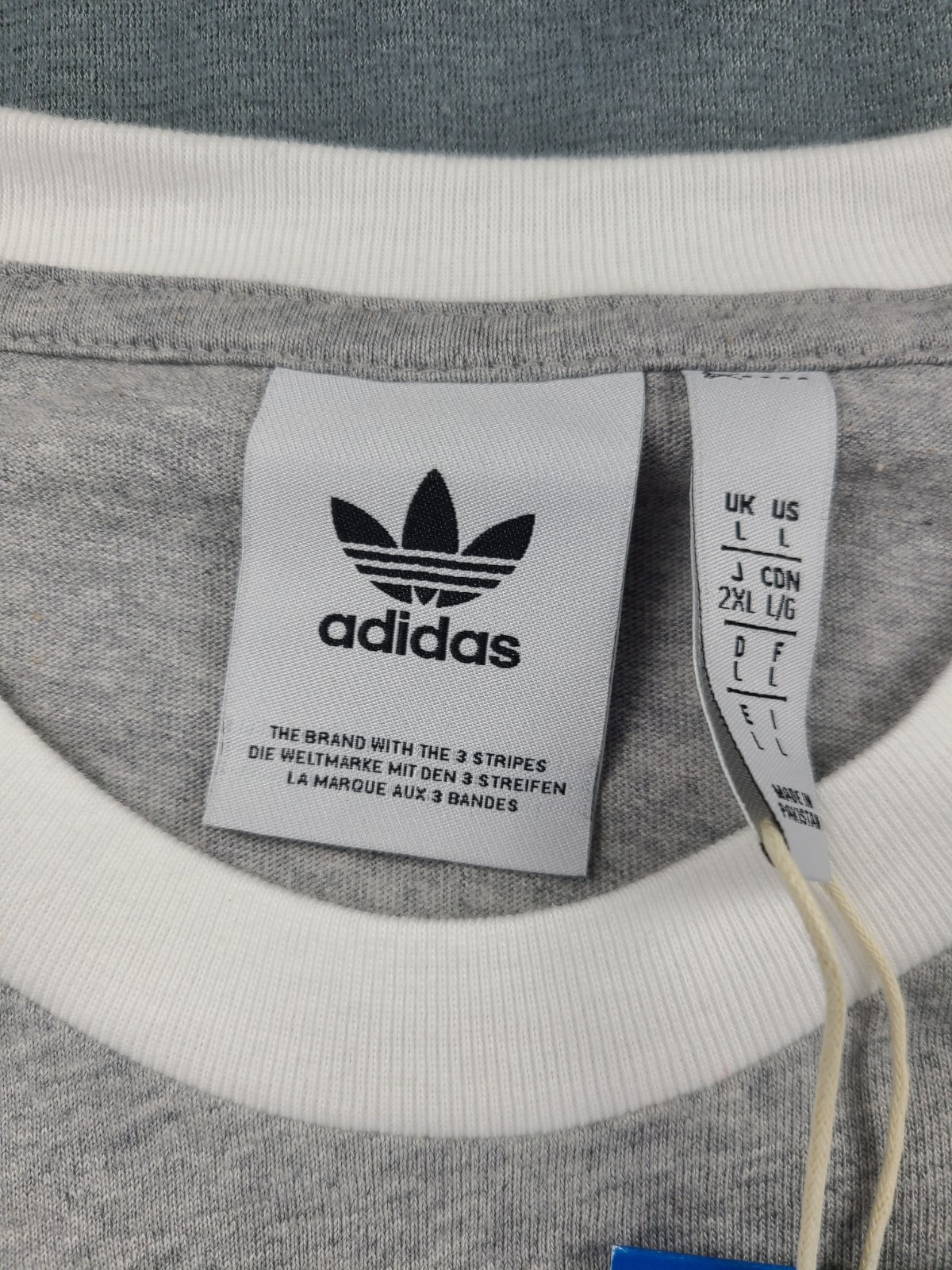 adidas ORIGINALS CALIFORNIA 3 STRIPES TREFOIL HEATHER GREY Tee Men&rsquo;s Large NWT