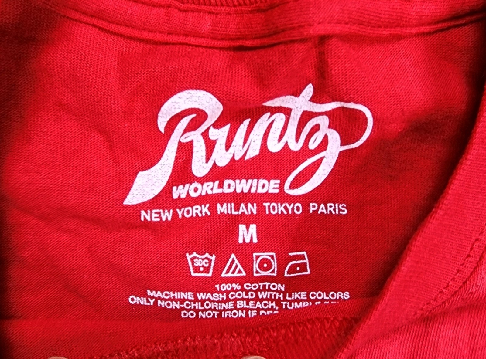 Runtz Men&rsquo;s Size Medium Quality Baked Happy Cakes Red T Shirt Double Sided NWT