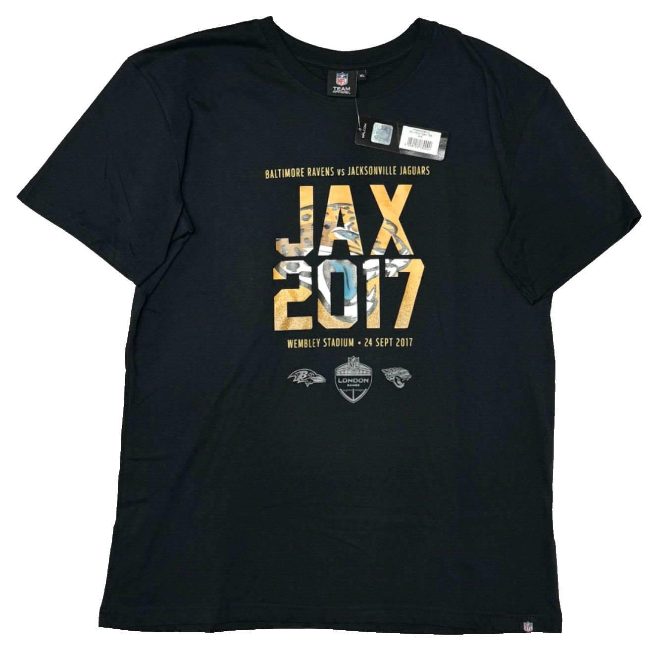 NWT 2017 NFL Team Apparel Jacksonville Jaguars T-Shirt London Wembley Men Sz. XL
