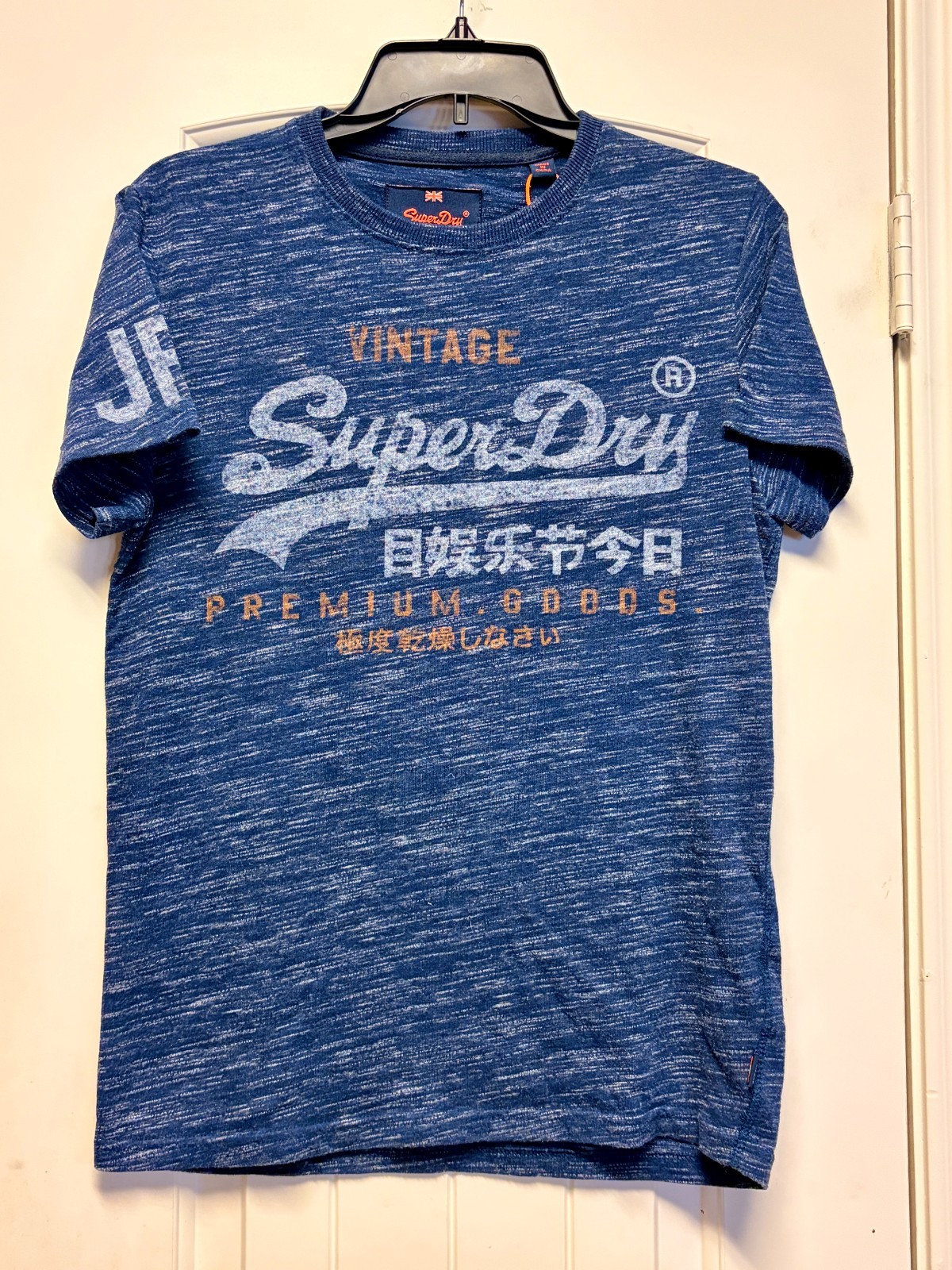 BNWT SUPERDRY Vintage Premium Goods Tee Navy Smoke Graphic Men T-Shirt Small S