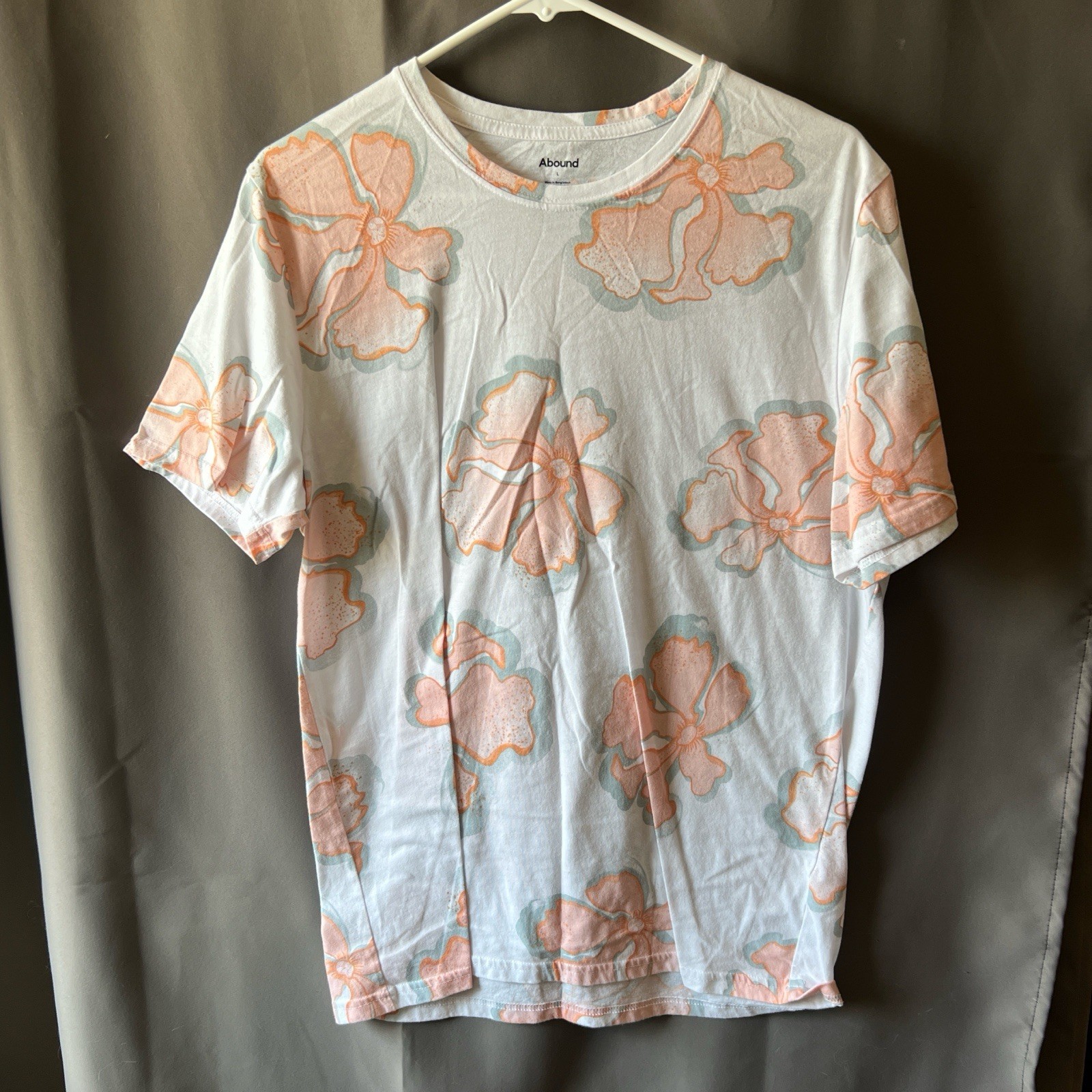 Lot of 2 Abound Men&rsquo;s L Crew Neck Short Sleeve T-Shirts Cotton(2025-6)