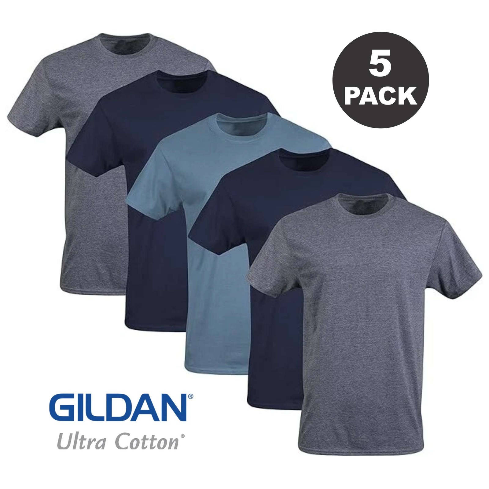 Gildan (5-pack) Bulk Solid ULTRA COTTON Short Sleeve Blank Tee T-Shirt S-5XL New