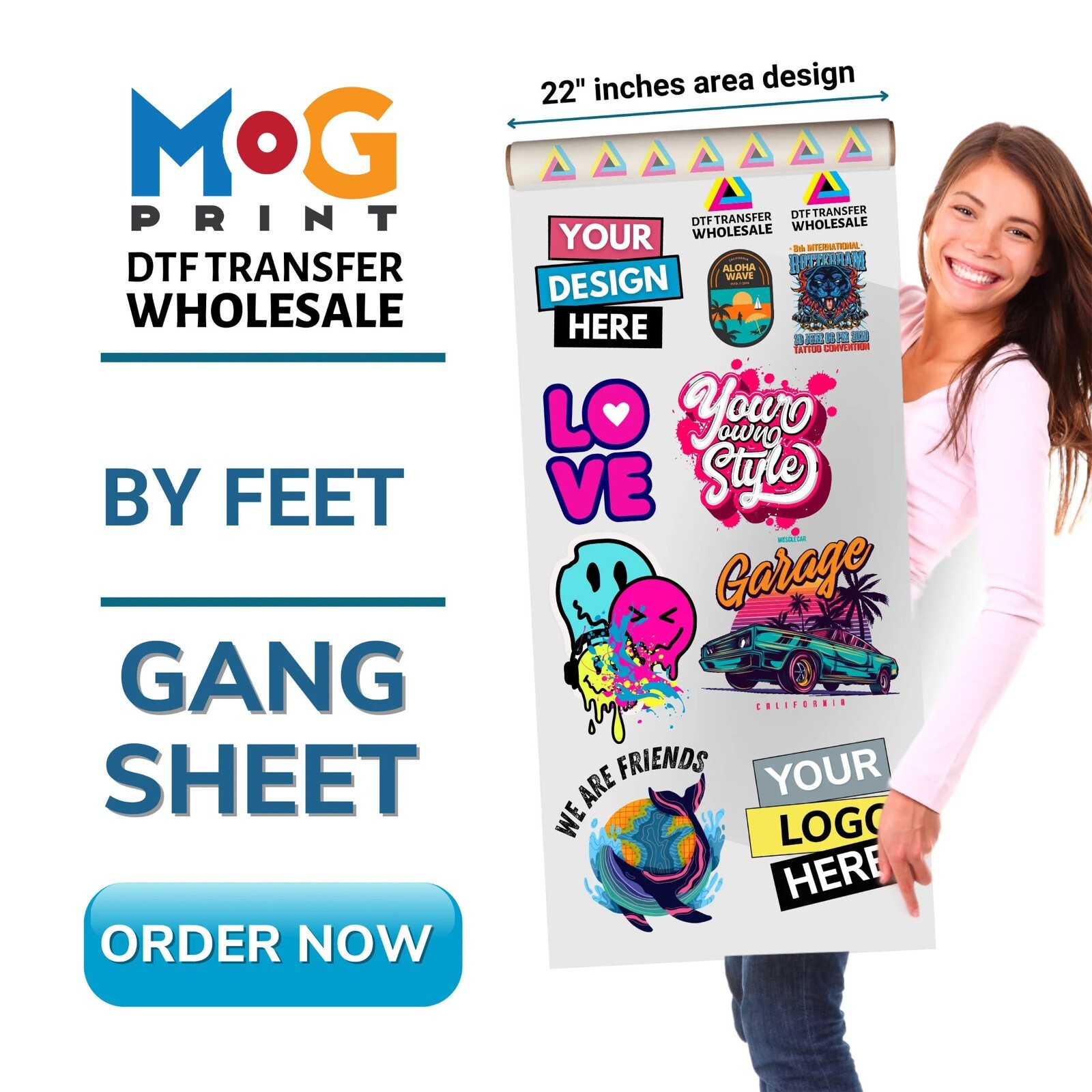 Custom Heat Transfer Prints T-shirt Transfer Sheets Ready to Press Wholesale DTF