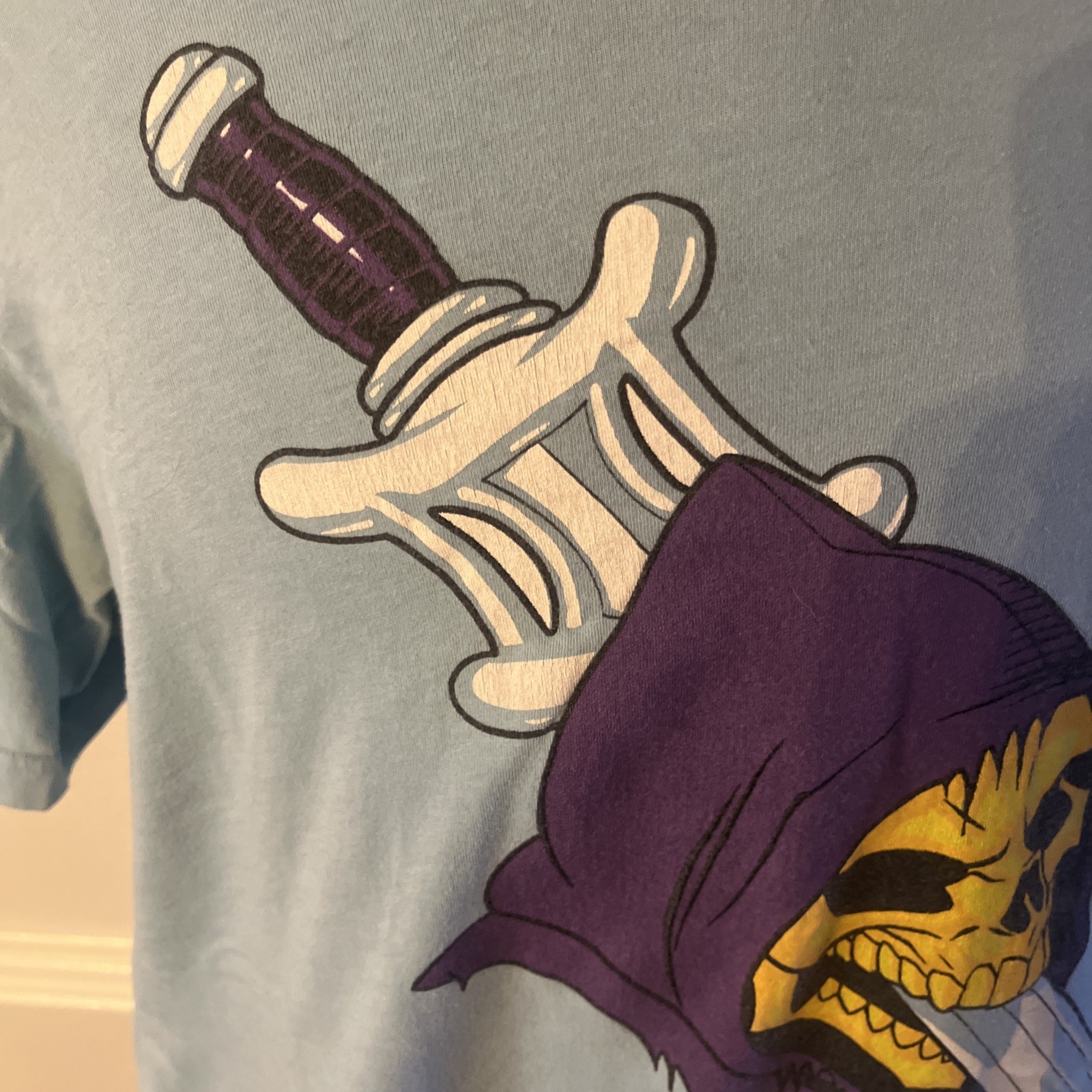 Skeletor He-Man T Shirt XL Light Blue Masters of The Universe MOTU