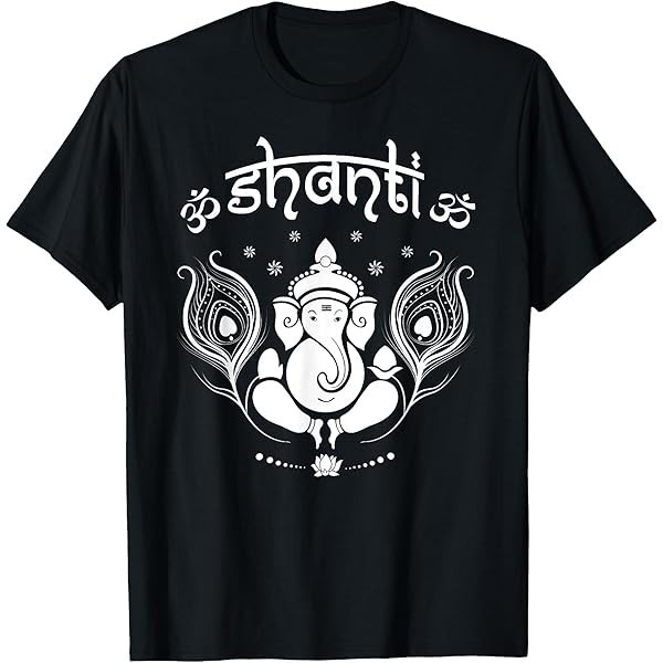 New Ganesh Hindu Elephant God OM Shanti 3 Shirt Made in USA Size S to XL