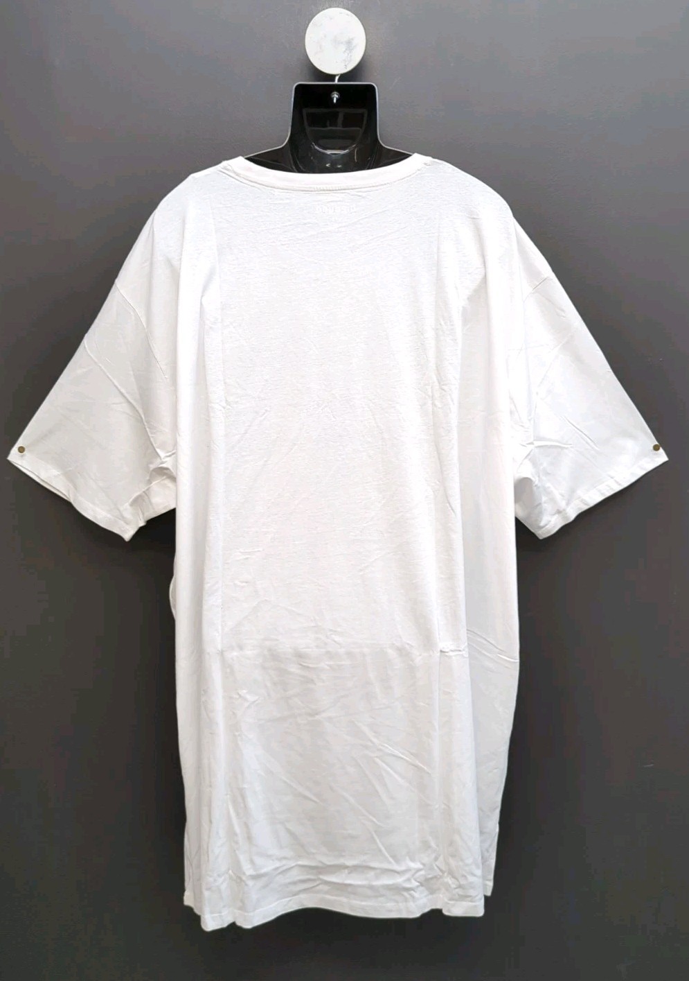 Bigdude Short Sleeve Plain Crew Neck Straight Hem T Shirt Size 7XL White