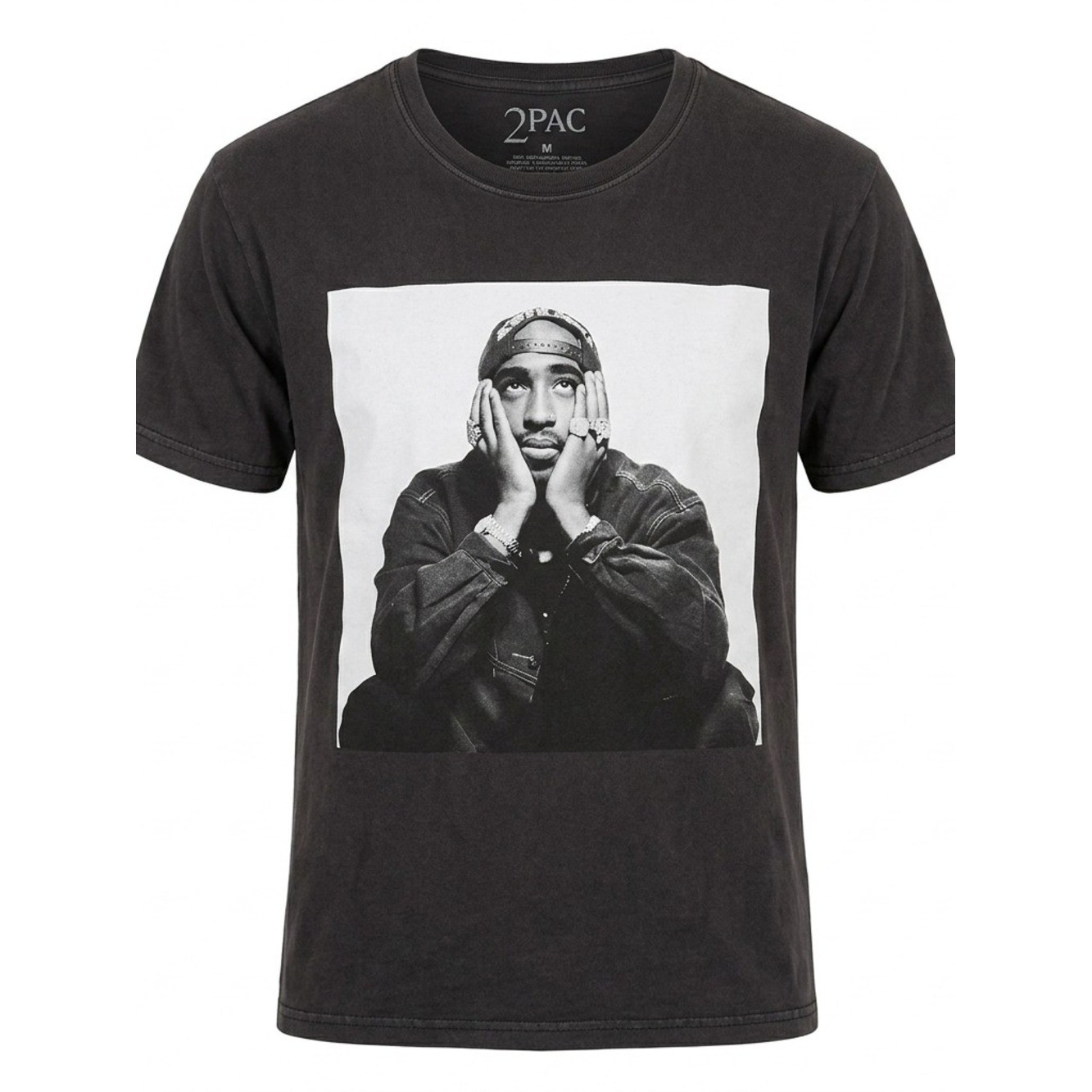 2Pac Tupac Shakur Graphic T-Shirt Black Size Medium