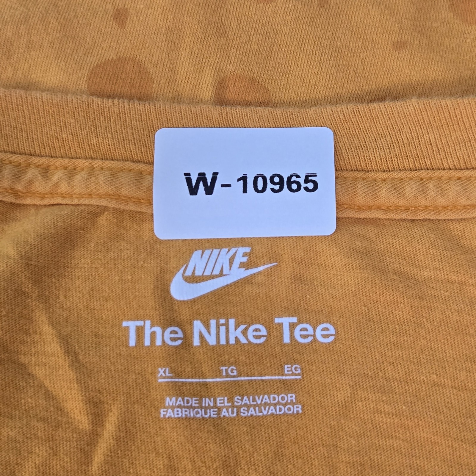 Nike Men Shirt XL Orange Polka Dot RV BUS Nike Tee Logo Short Sleeve