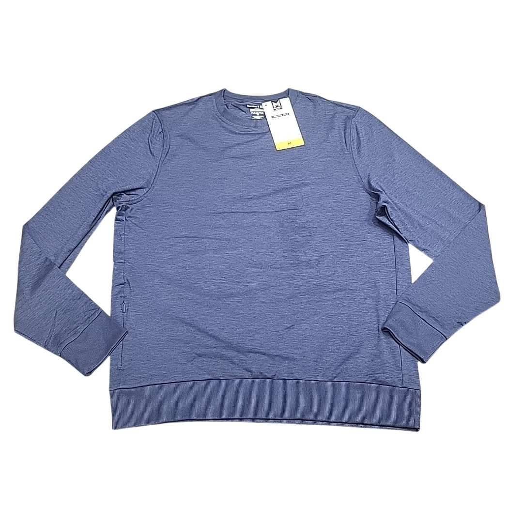 Members Mark Mens Pullover Medium Size Blue Long Sleeves Top with Zip Pocket