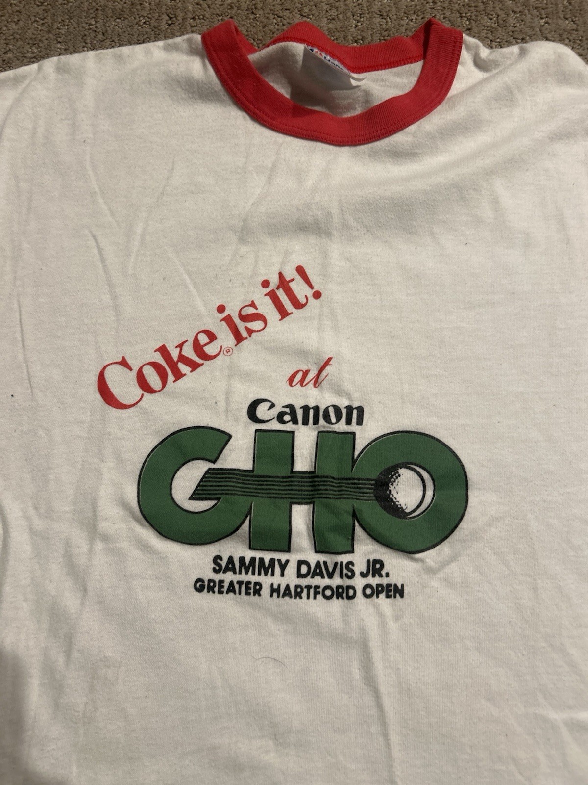 Vintage Coca-Cola Tshirt Size XL Ringer 80s Tennis Sammy Davis Sports Music Coke