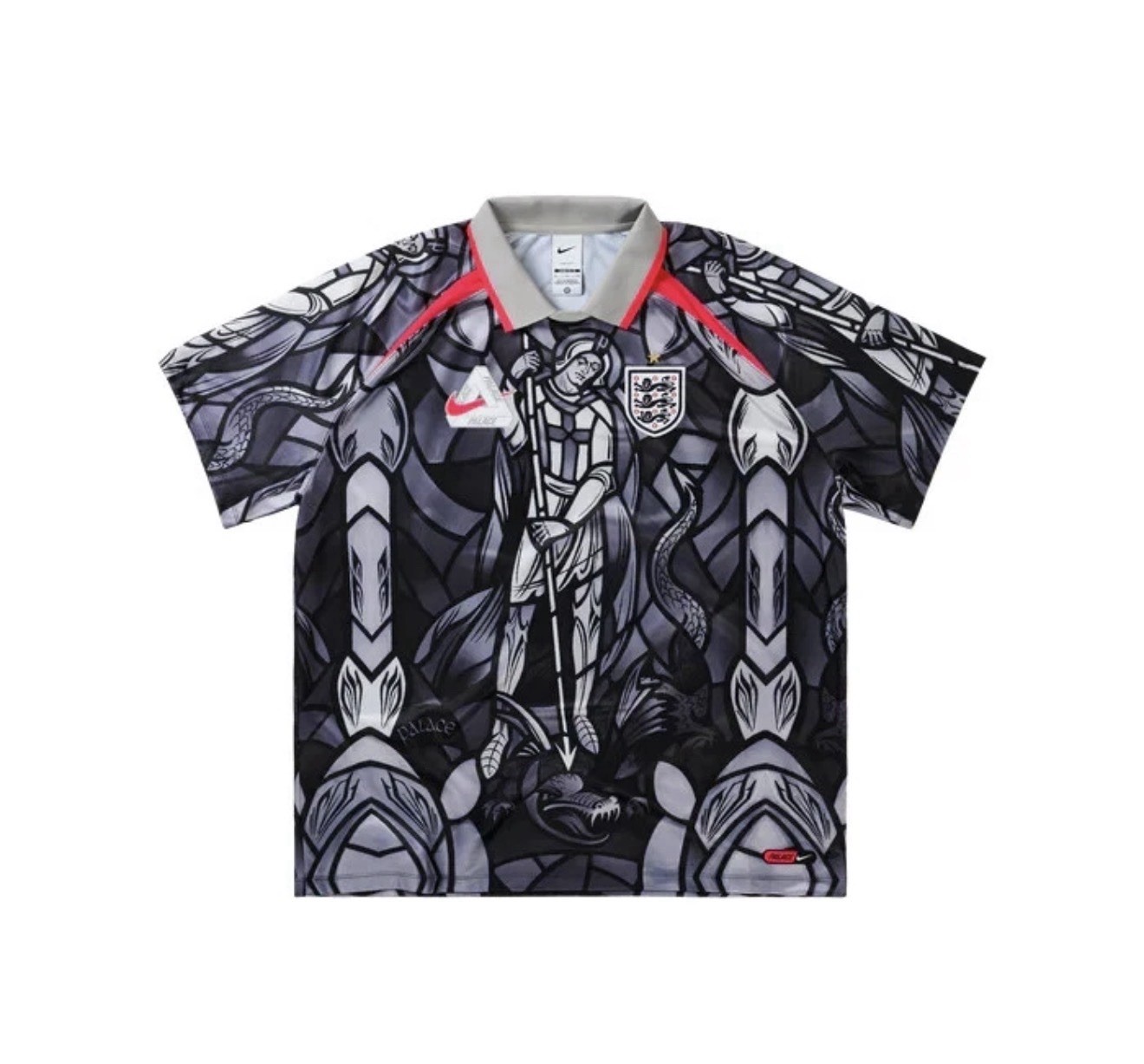 Palace x Nike England Dri-FIT Football Jersey Pewter Grey/Bright Crimson Medium