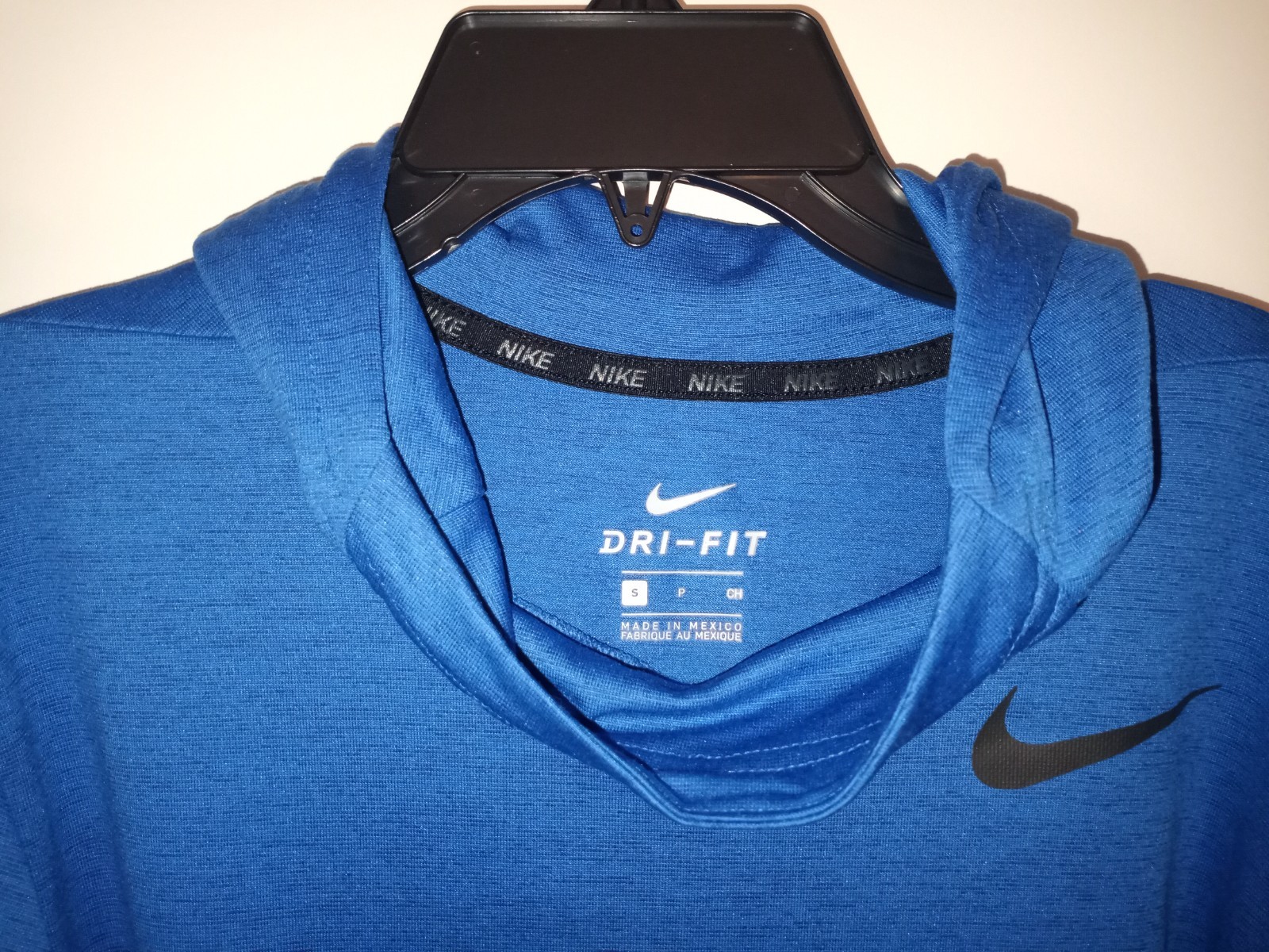 😃 Nike Dri-Fit BEAUTIFUL BLUE T-Shirt Hoodie NO POCKETS Mens S Small NWOT NEW
