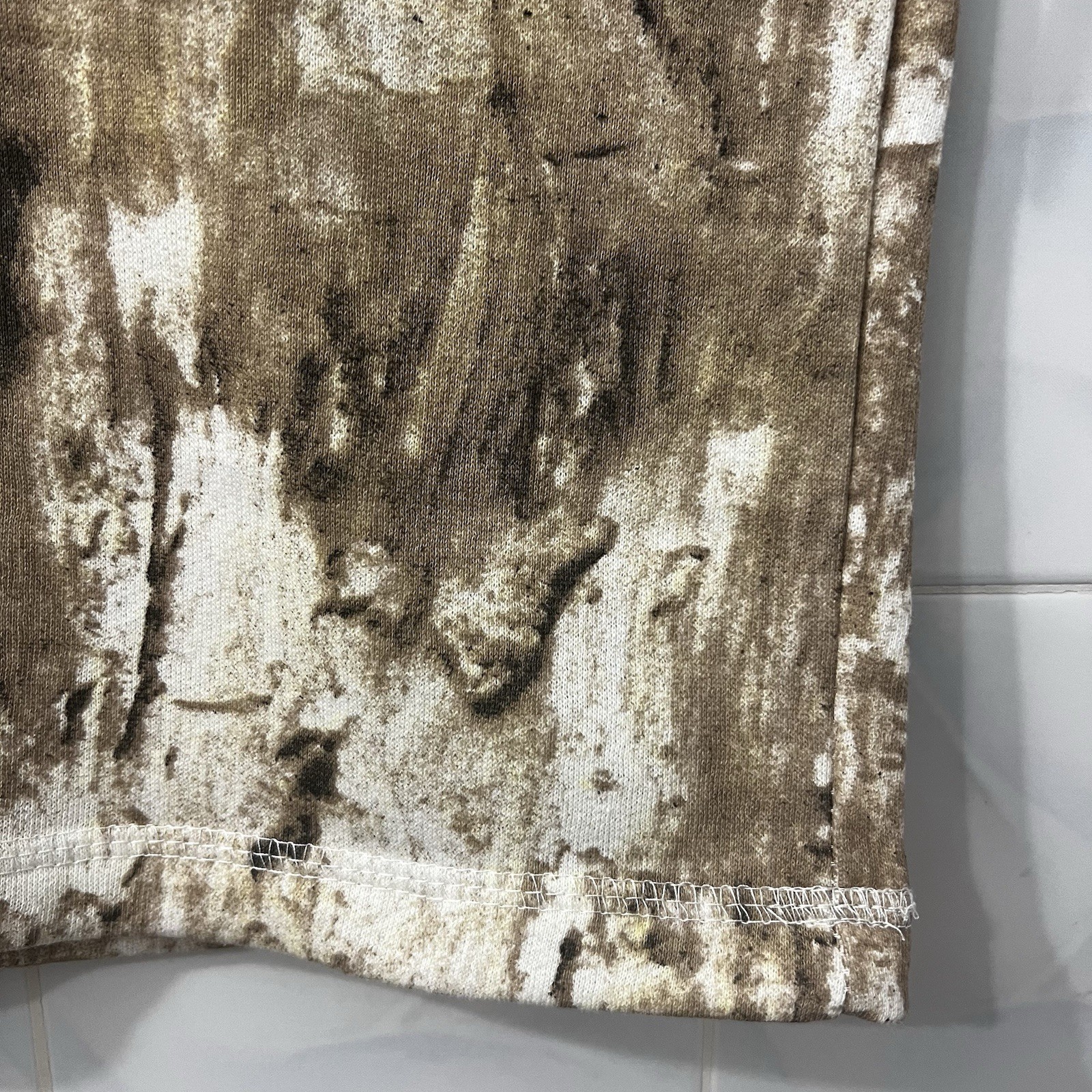 Art & Motion Retro Camo Tree Bark Fleece T-Shirt Men’s Size Medium Streetwear