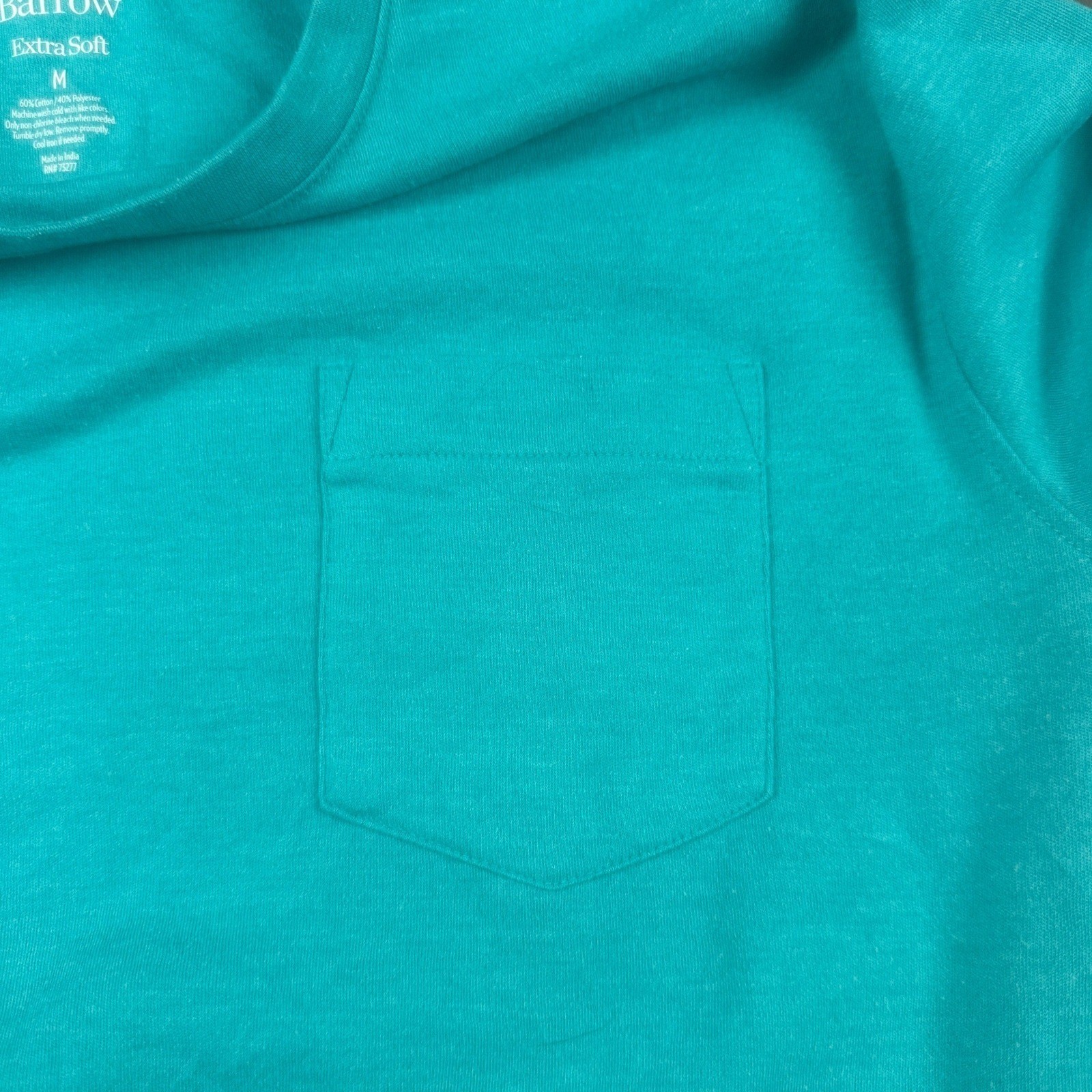 Croft & Barrow Mens Solid Pocket T-Shirt Size M Teal Extra Soft Short Sleeve