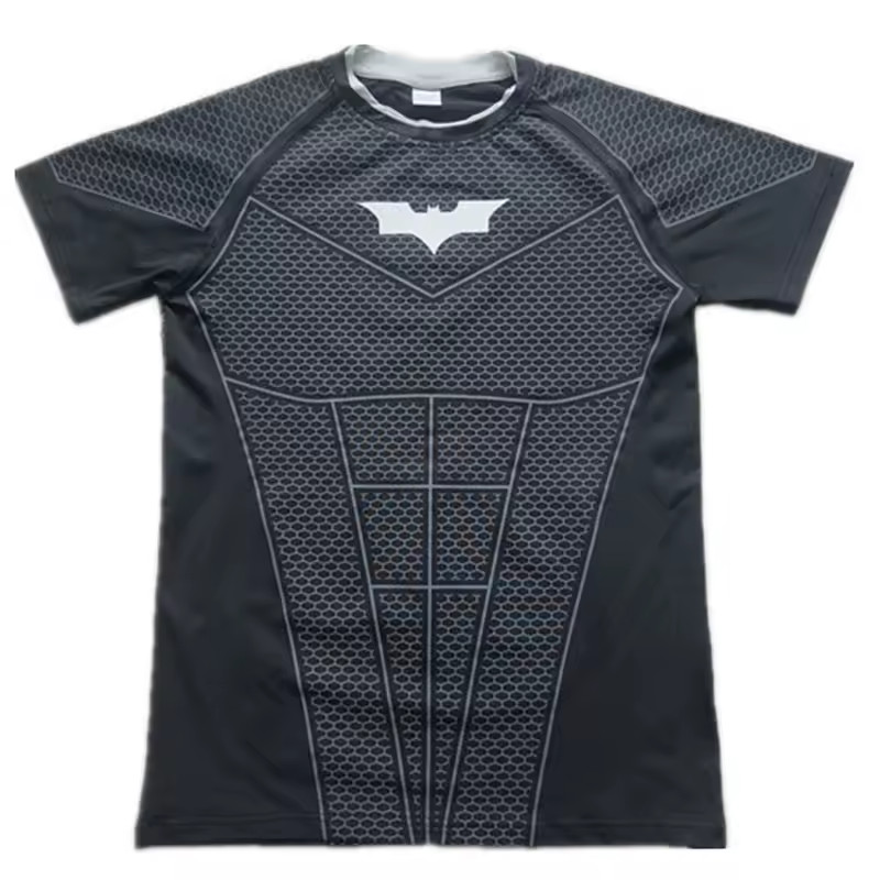 Men’s Superman Compression Shirt | Quick‑Dry Athletic Gym Top | Tight Fit