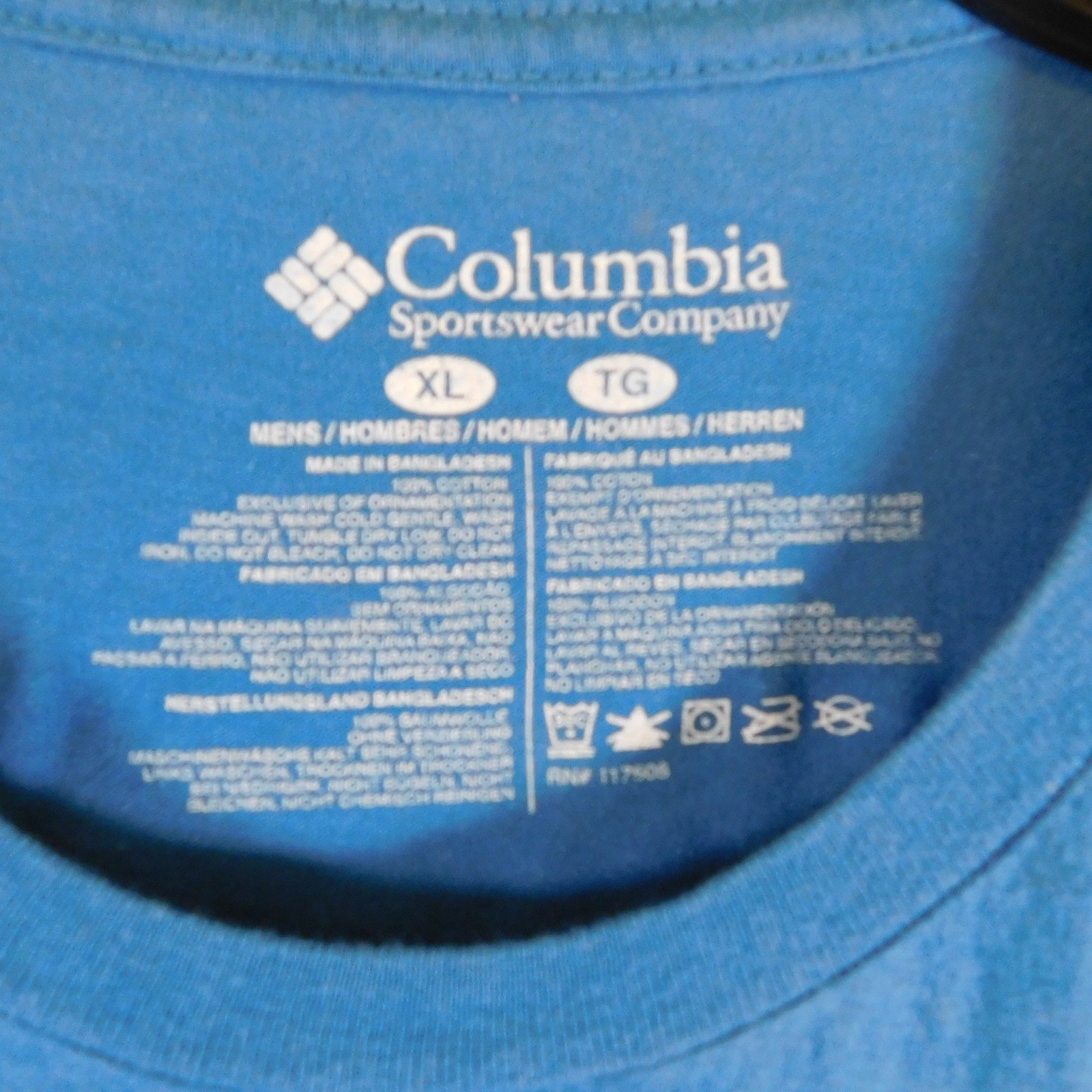 Columbia PFG Mens T-Shirt Blue XL Performance Fishing Gear Short Sleeve Cotton