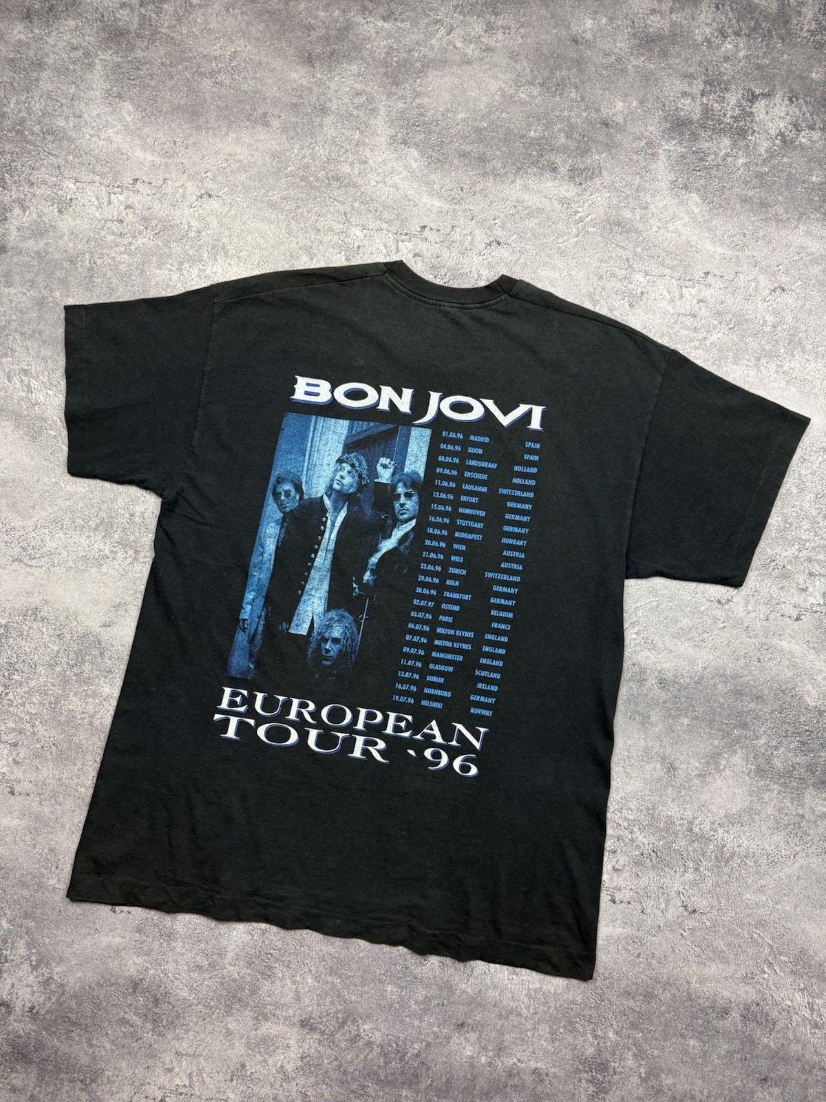 Vintage 1996 Bon Jovi These Days Rare Tour T-Shirt Single Stitch Black Size XL