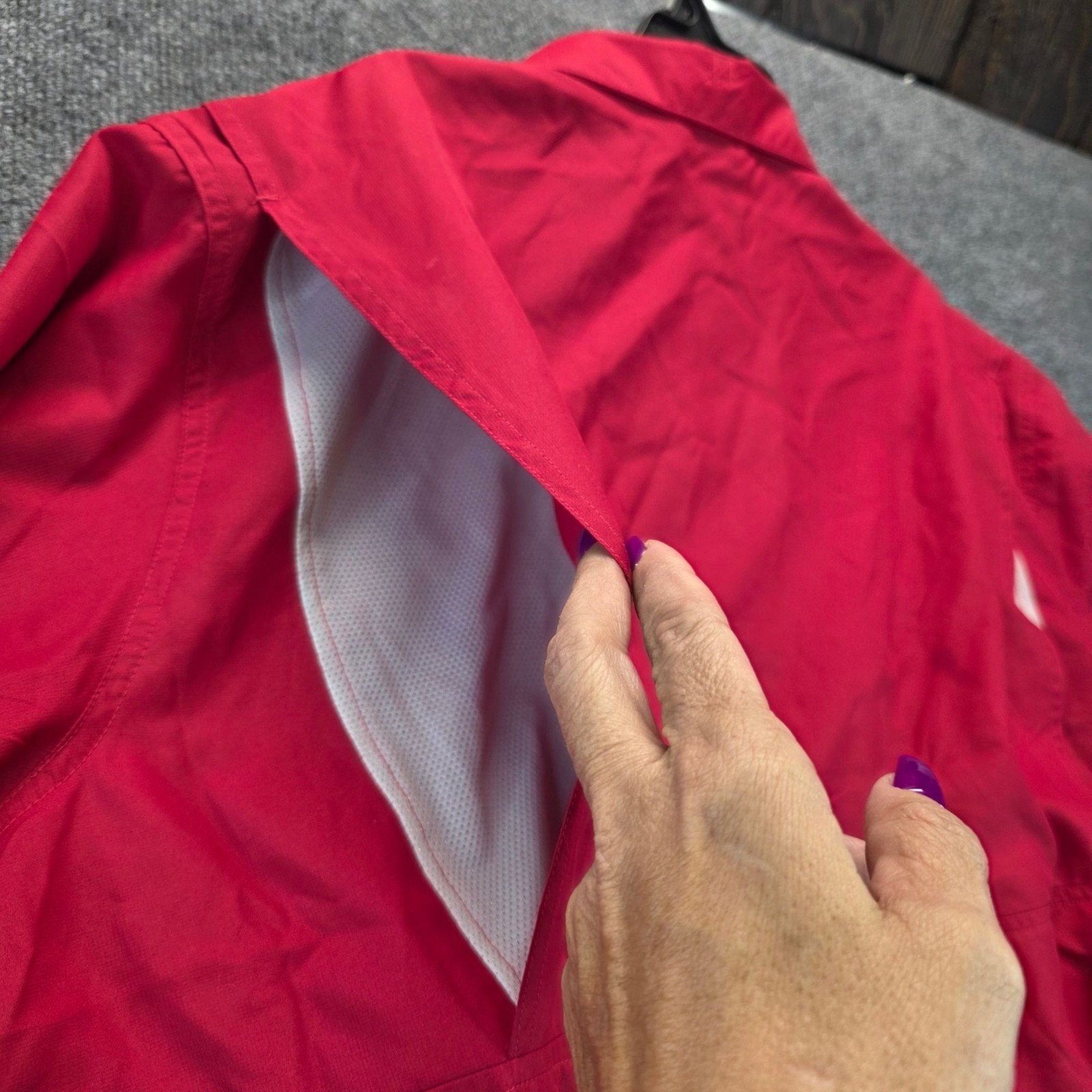 Habit Mens Fishing Shirt 2XL Red Short Sleeve Outdoor Campcore UPF 40+ Hike Gorp