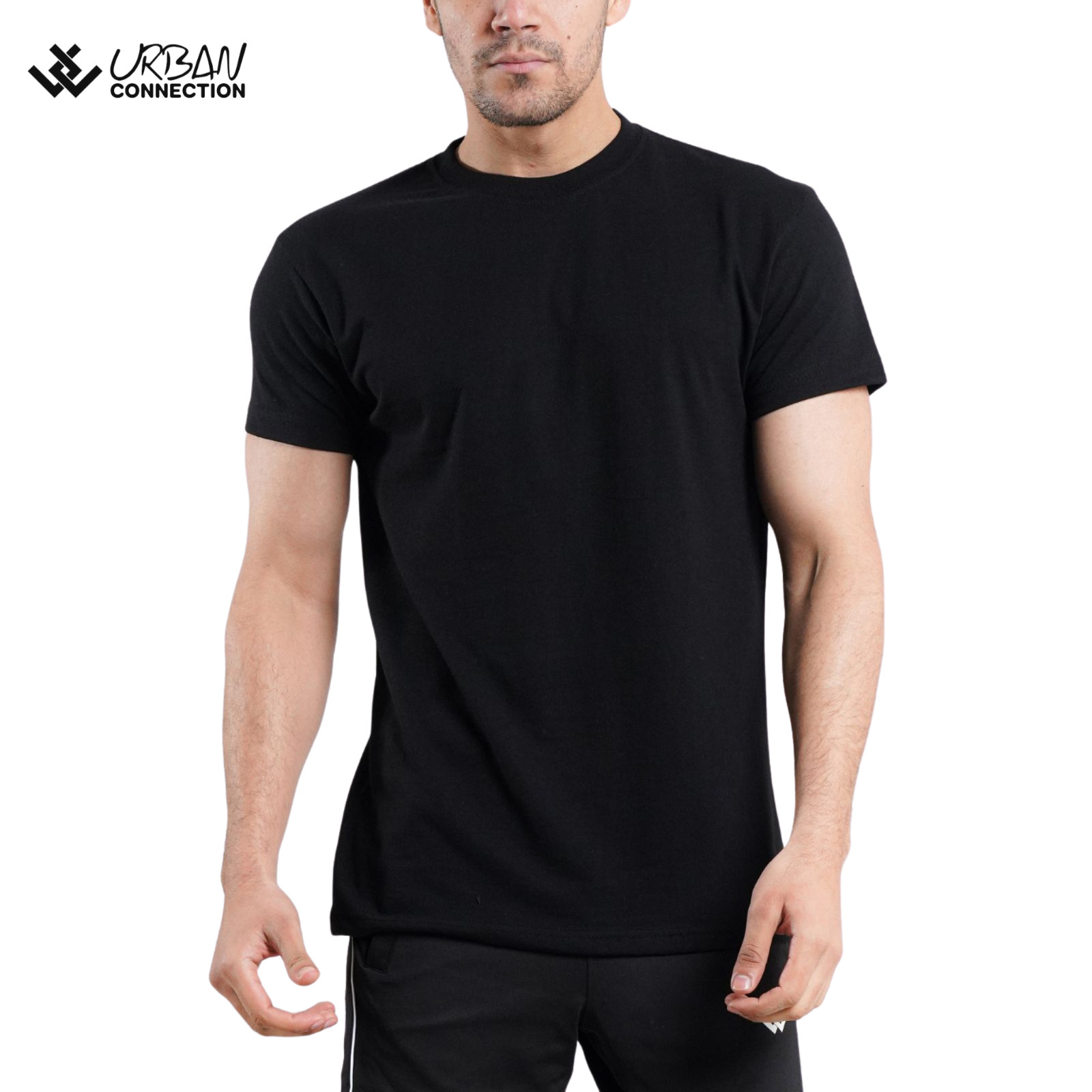 Pack of 12 Shirts | Black Crew Round Neck T-Shirt | Urban Connection | Small-6XL