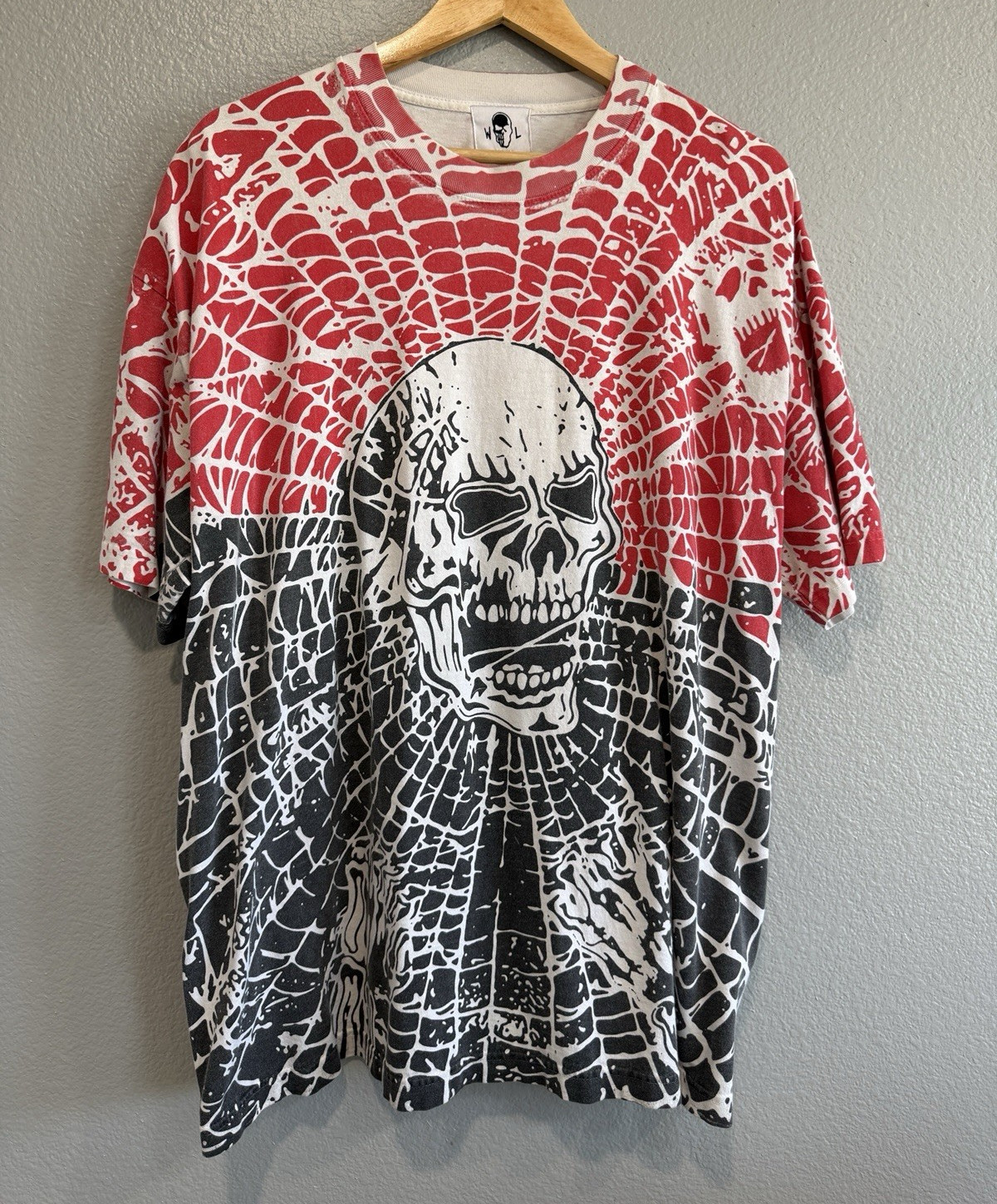 Warren lotas Skull Graphic Print all over print Mens XL T-Shirt