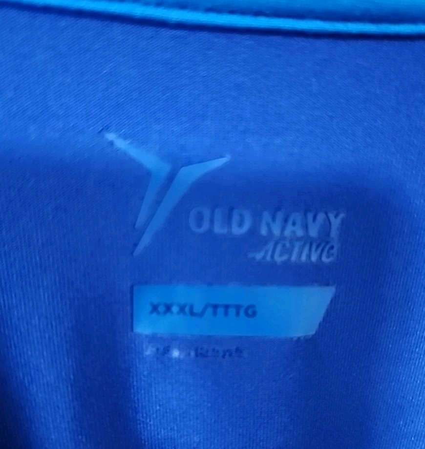 Men&rsquo;s Old Navy Active Long Sleeve T-Shirt Solid Graphic Sleeves Blue Size 3XL
