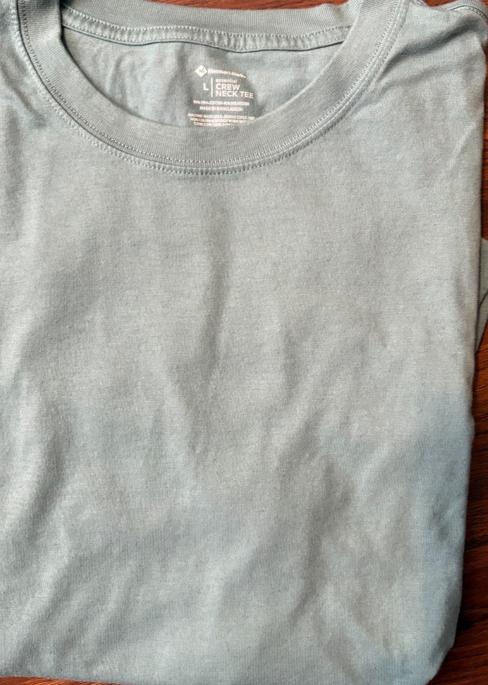 Men&rsquo;s Member&rsquo;s Mark T-Shirt Size L Cotton Blend Crew Neck Short Sleeve Green