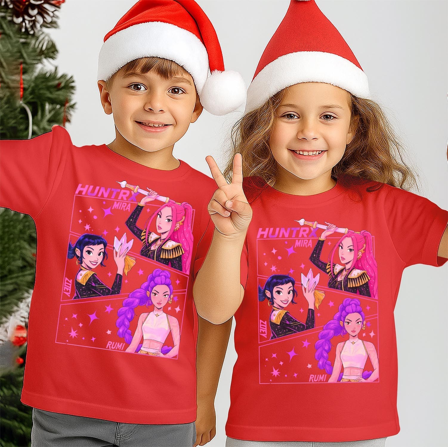 Christmas Anime Hunters TShirt Pop Style Xmas Manga kids Toddler&rsquo;s Tshirt T-NF-1