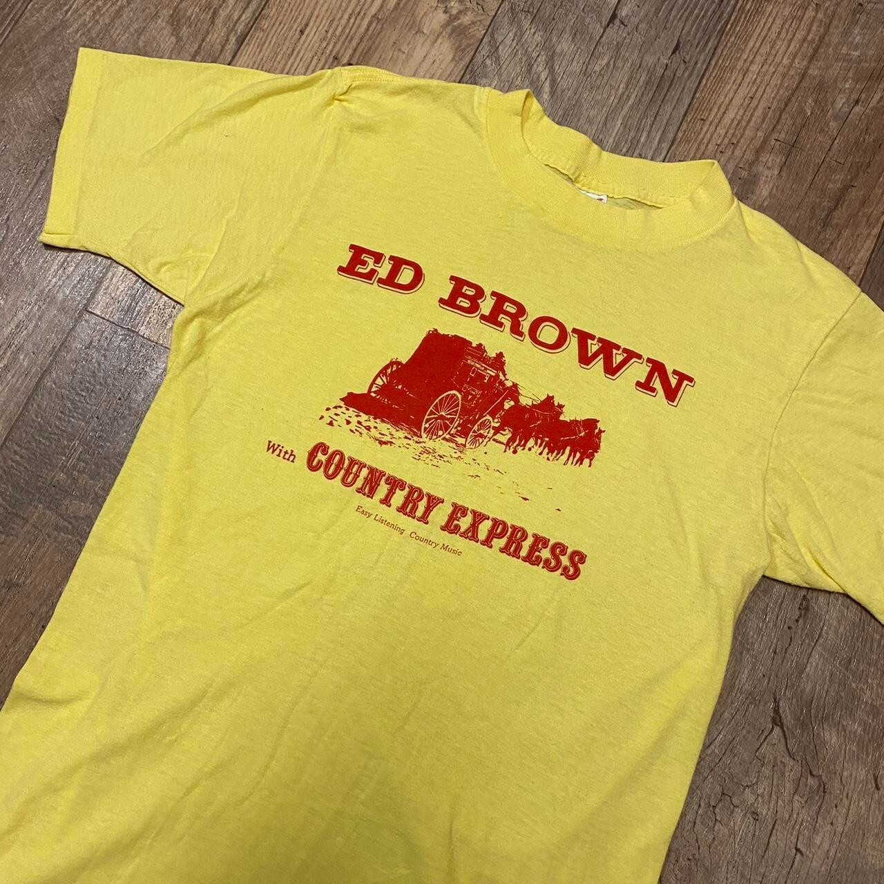 Vintage 70s 80s Ed Brown with Country Express County Music Yellow T-shirt Bantam