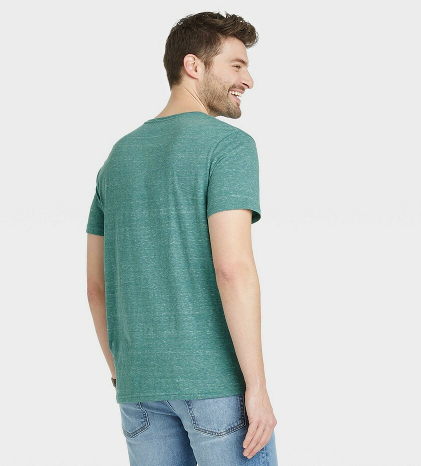 Goodfellow Mens V-Neck T-Shirt S Dusky Green Short Sleeve Marled Cotton NEW