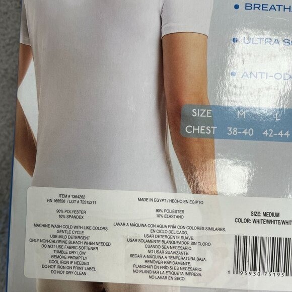 NEW 32 Degrees Cool Men&rsquo;s Size M 3-Pack White Crew Neck T-Shirts
