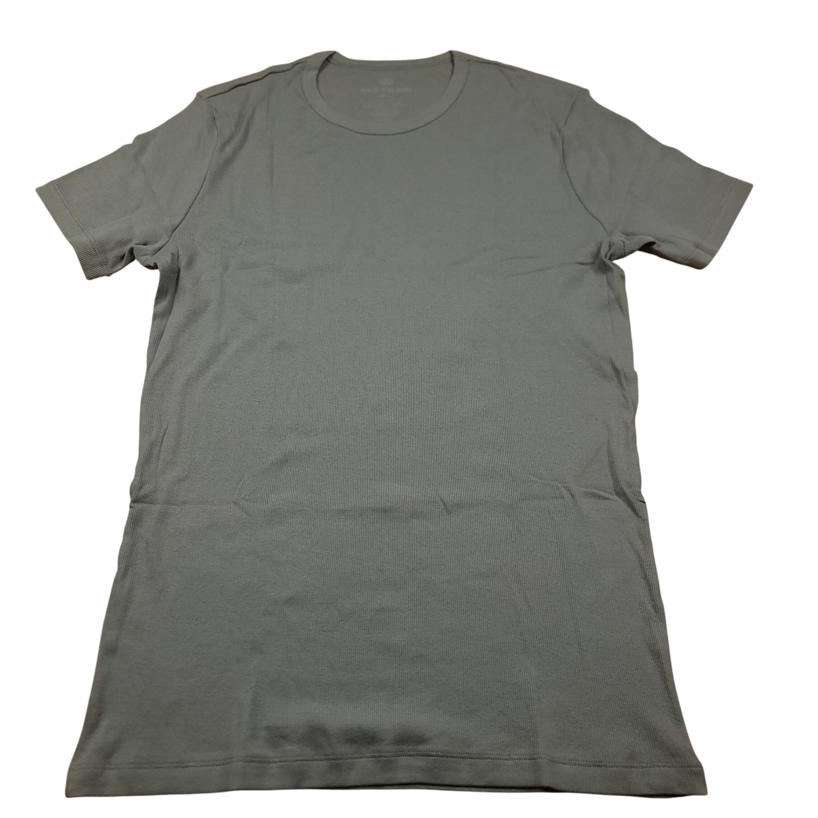 Mack Weldon Men&rsquo;s Ribbed Crew Neck T-Shirt Gray Short Sleeve Size Small